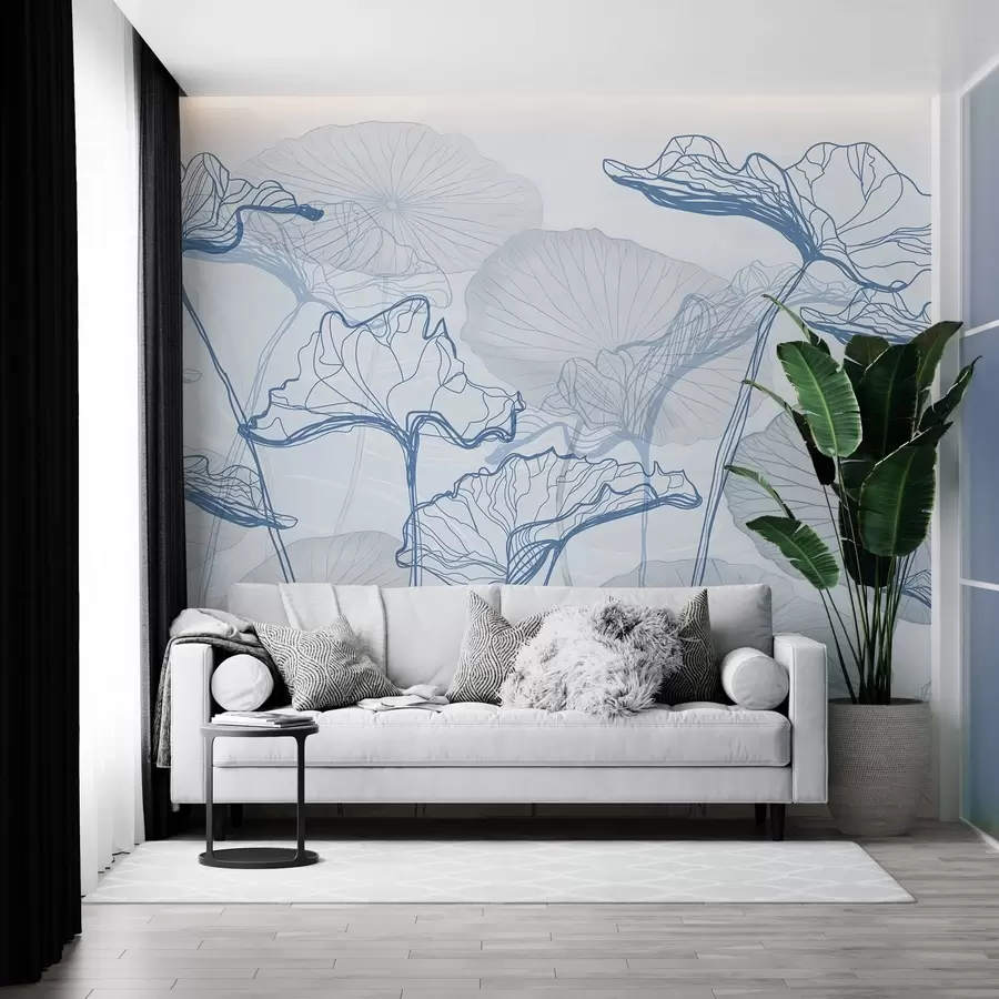 Fotobehang Diverse lotusbladeren w04471v2