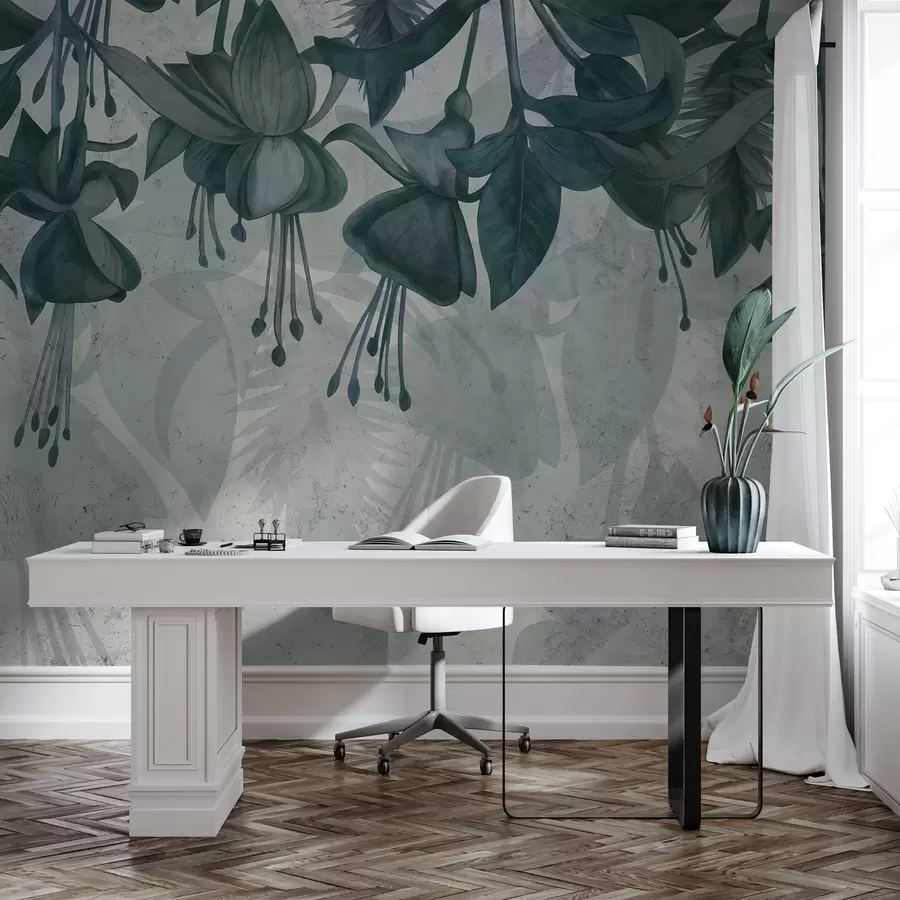 Fotobehang Hangende bloemen in grungestijl w04472v1