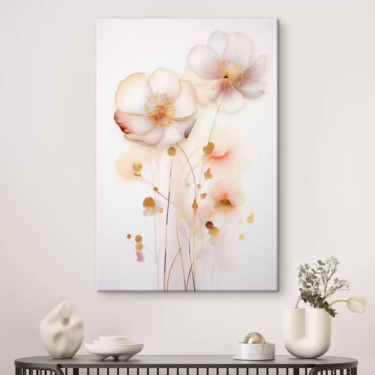  Schilderijen Pastelkleurige klaprozen in abstracte stijl s45643