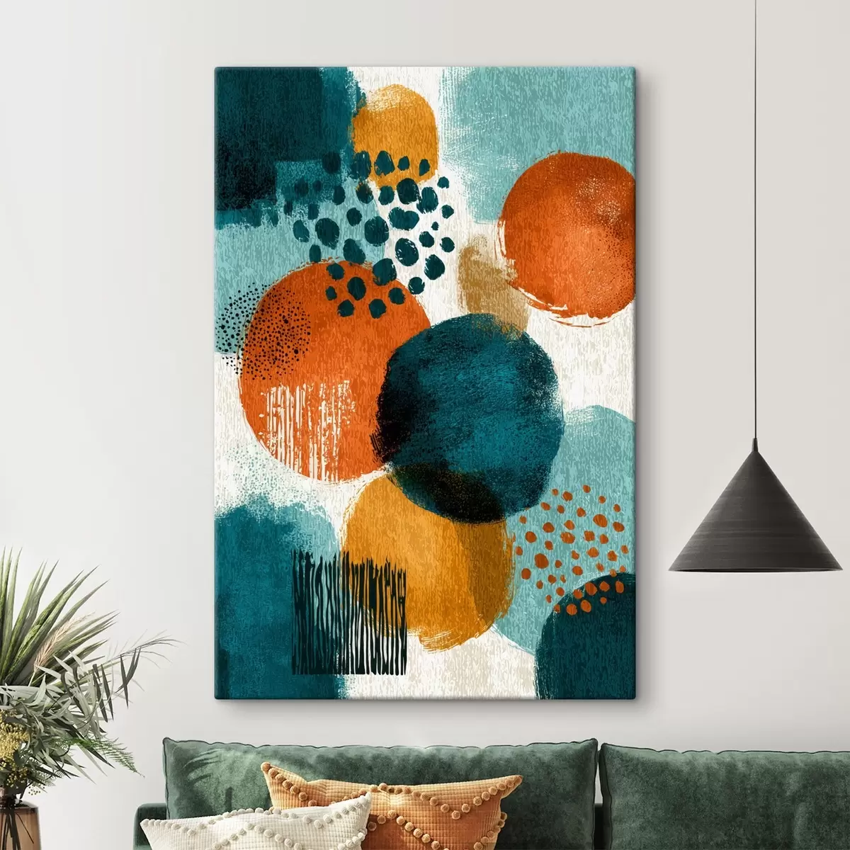  Schilderijen Heldere vormen in abstracte schilderstijl s45649