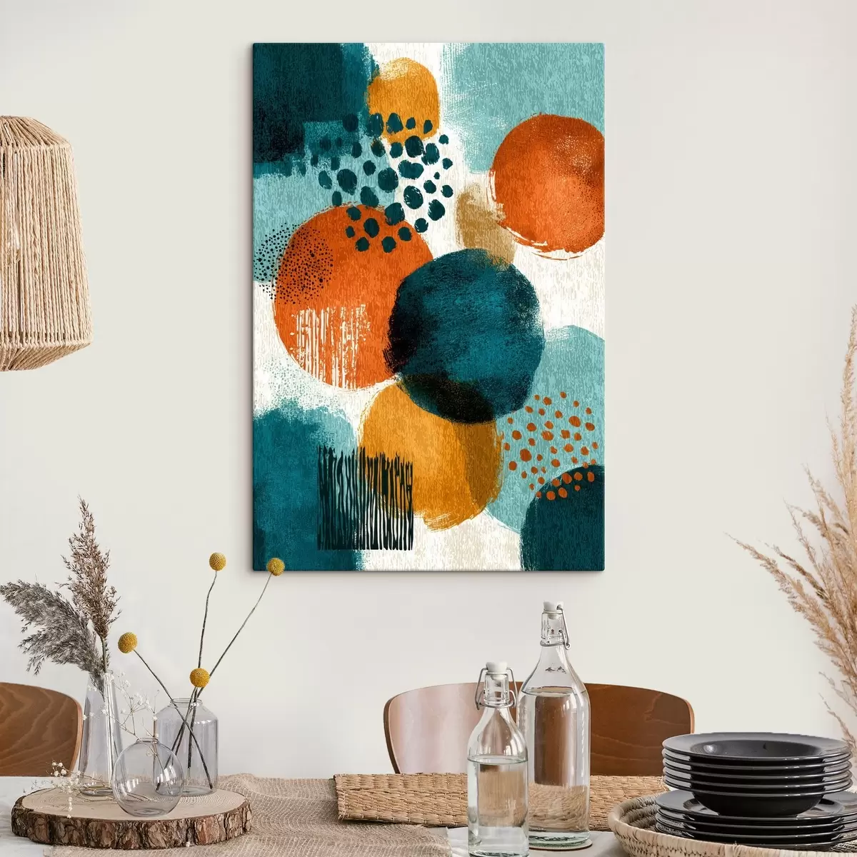  Schilderijen Heldere vormen in abstracte schilderstijl s45649