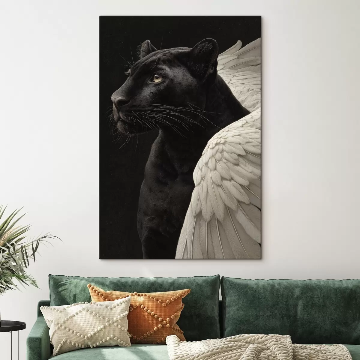  Schilderijen Zwarte panter met vleugels in fantasiestijl s45653