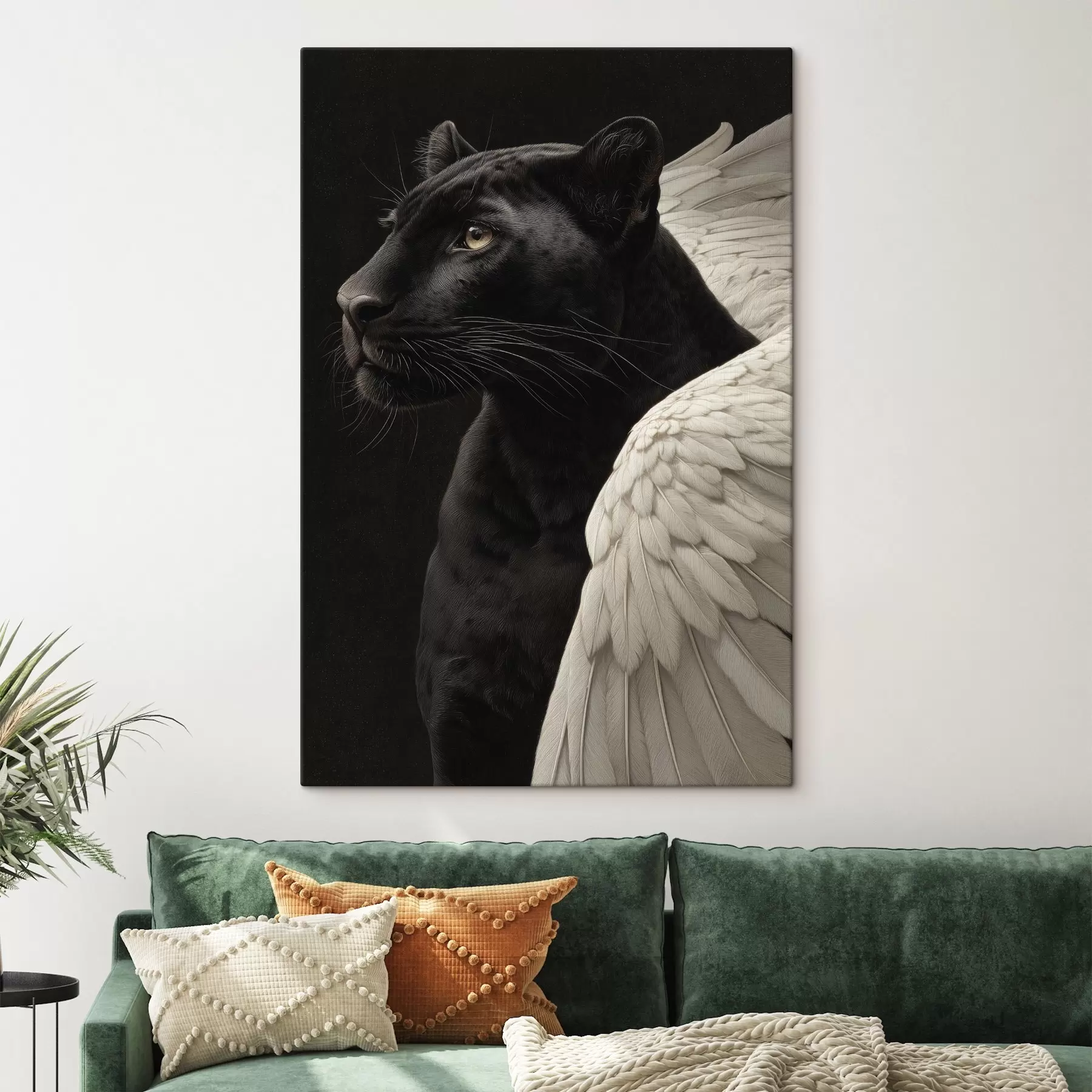  Schilderijen Zwarte panter met vleugels in fantasiestijl s45653