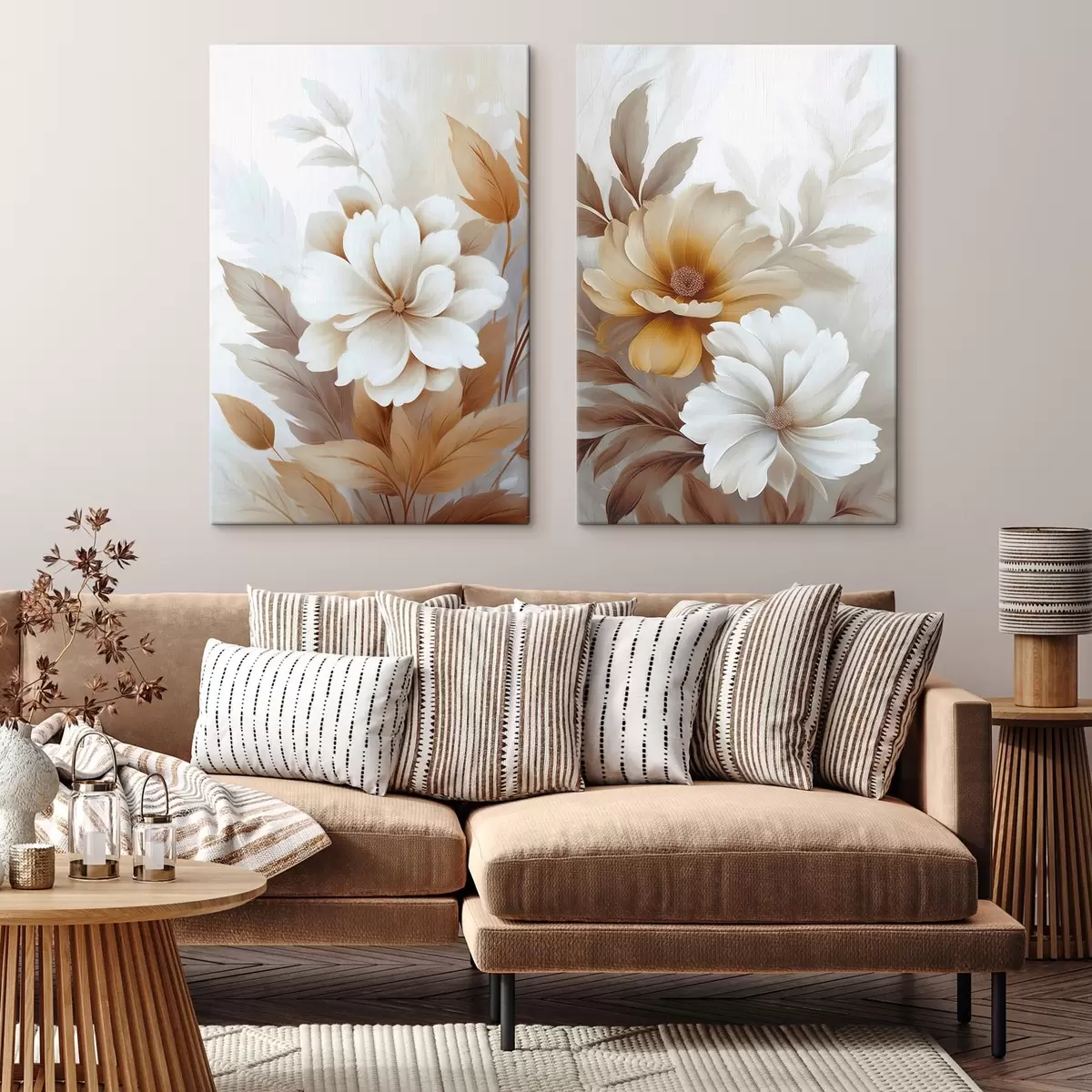  Schilderijen Bloemen met bladeren m00712