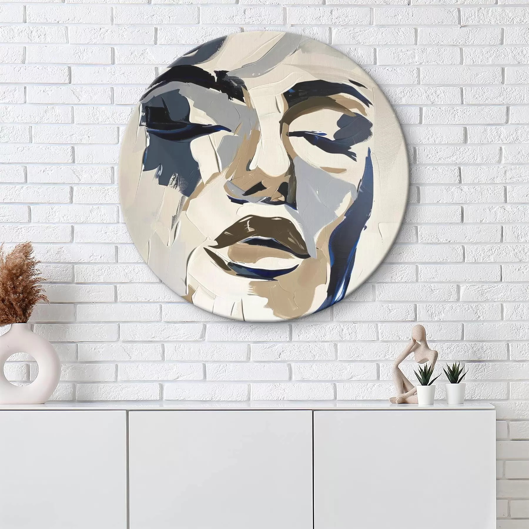  Schilderijen Abstract portret van een vrouw met imitatie penseelstreken r45743