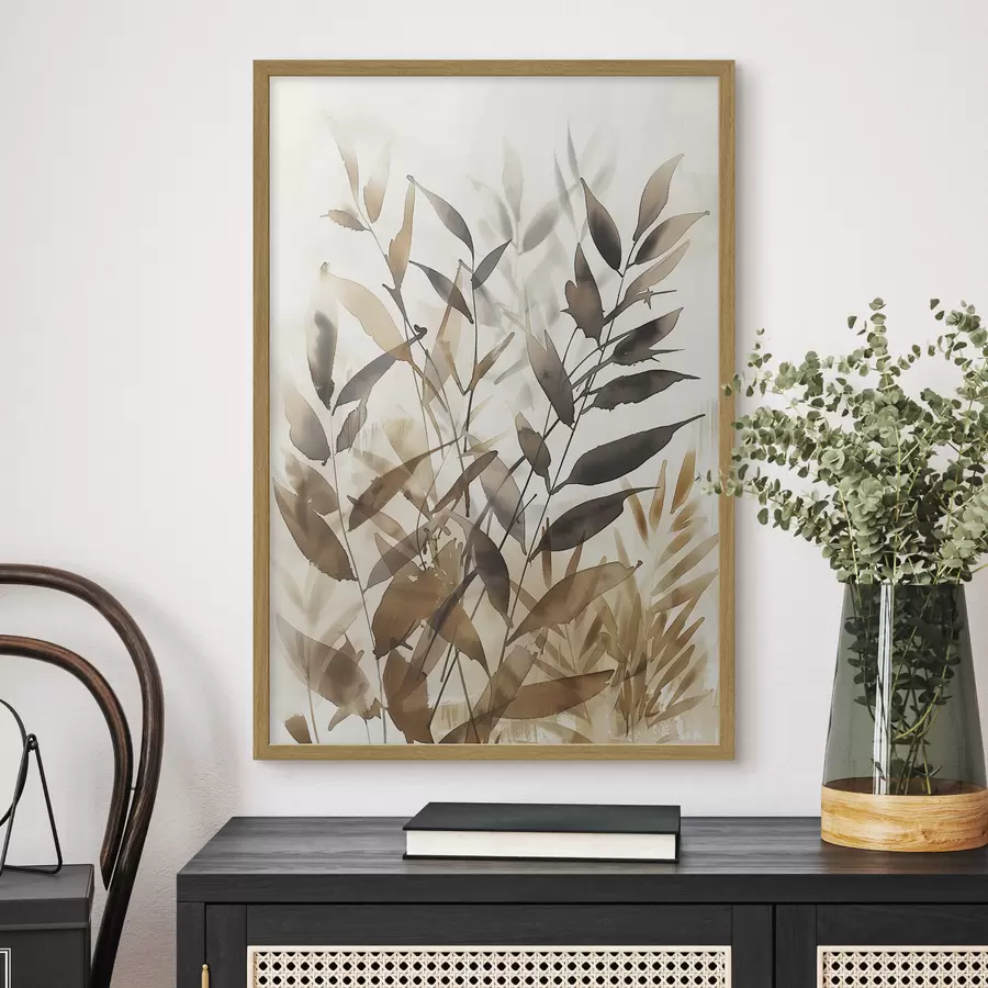 Fotobehang Delicate takken met bladeren f45747