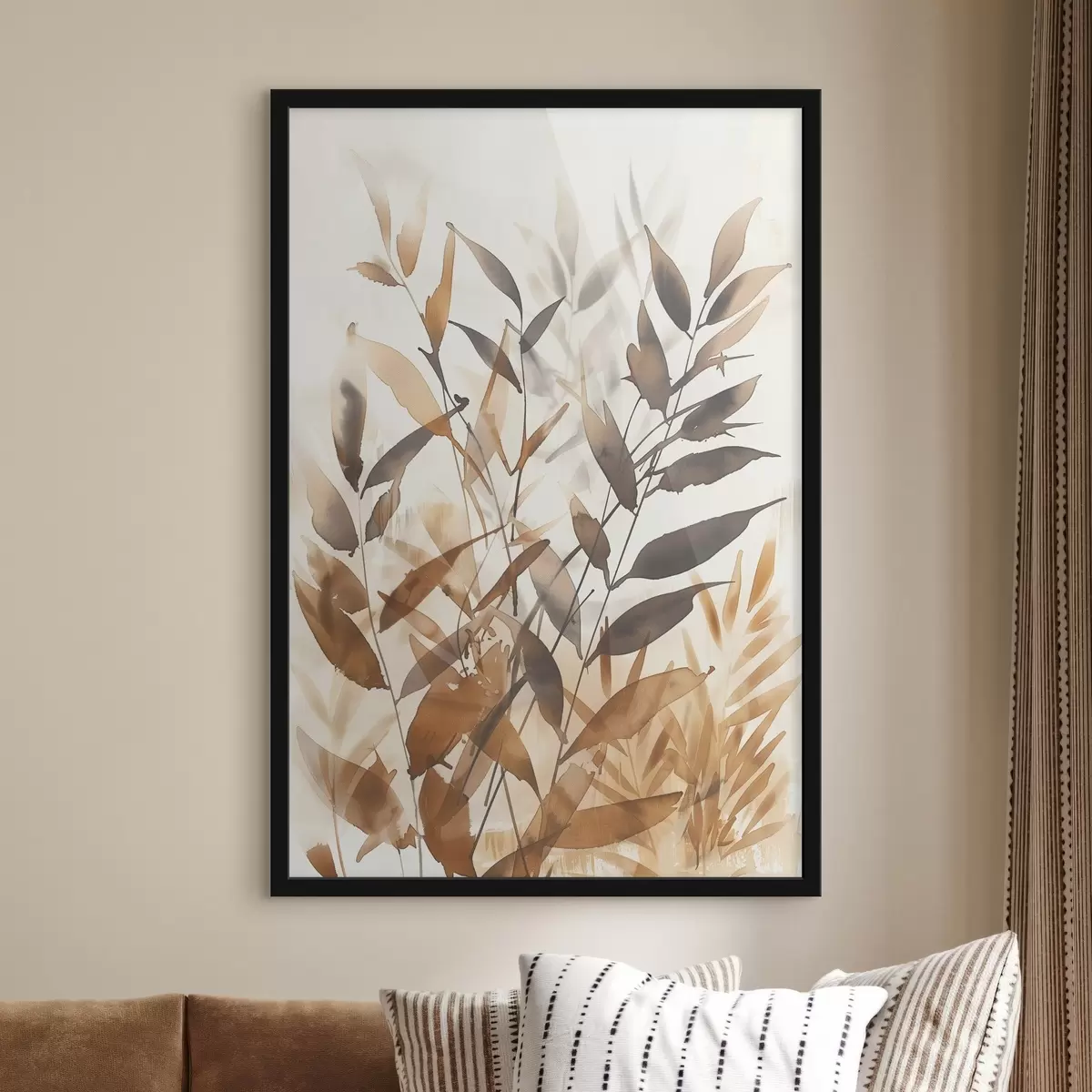 Poster Delicate takken met bladeren f45747