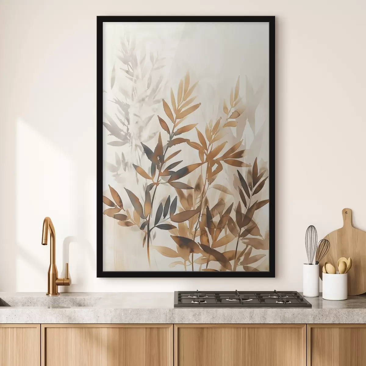 Poster Delicate takken met bladeren f45752