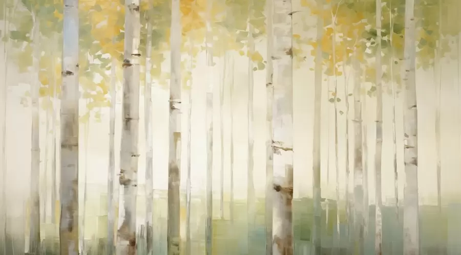 Fotobehang Berken bos w04520