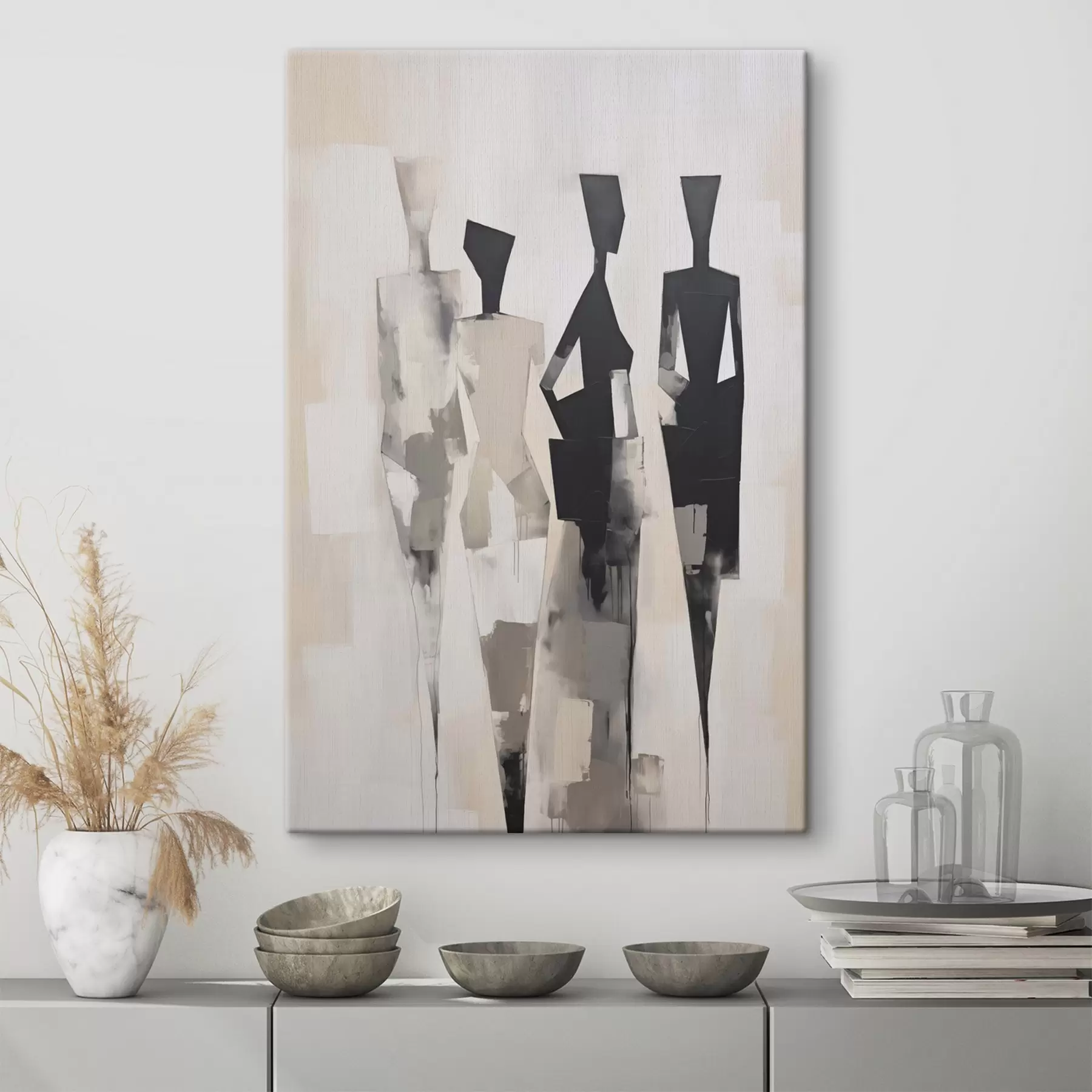  Schilderijen Abstracte silhouetten van mensen s45758