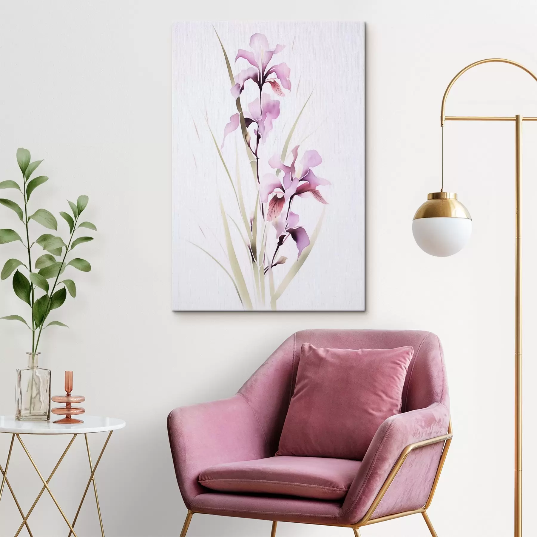  Schilderijen Bloemen imitatie van aquarel s45763