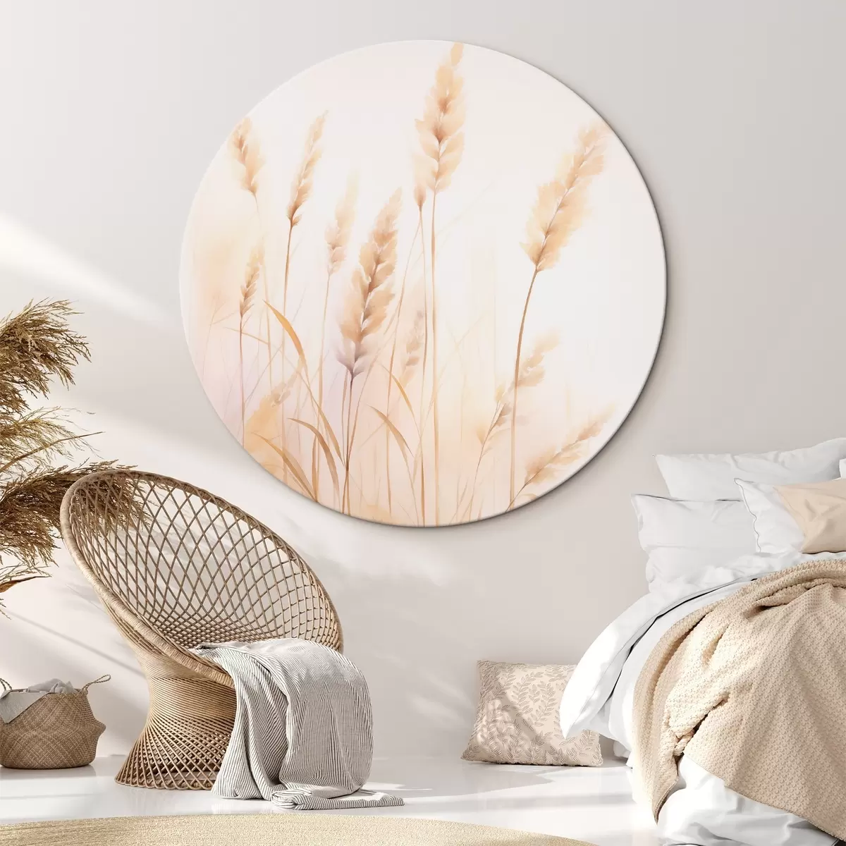 Ronde schilderijen Spikelets imitatie aquarel r45761