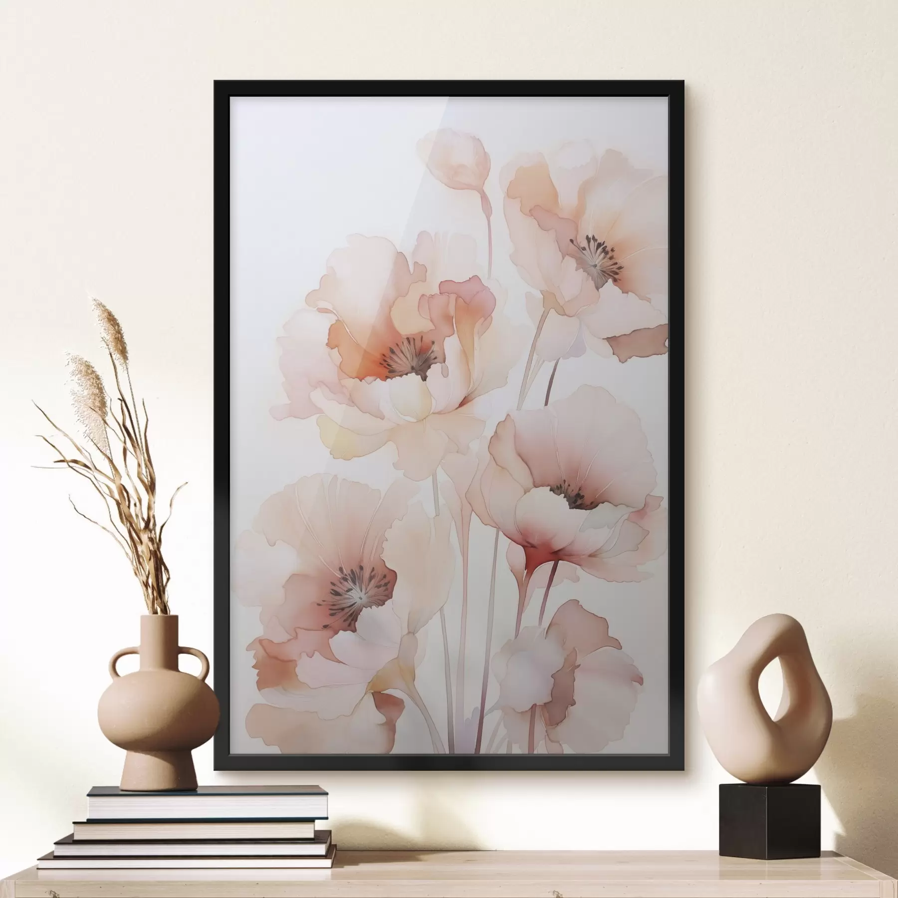 Fotobehang Klaprozen imitatie aquarel f45760