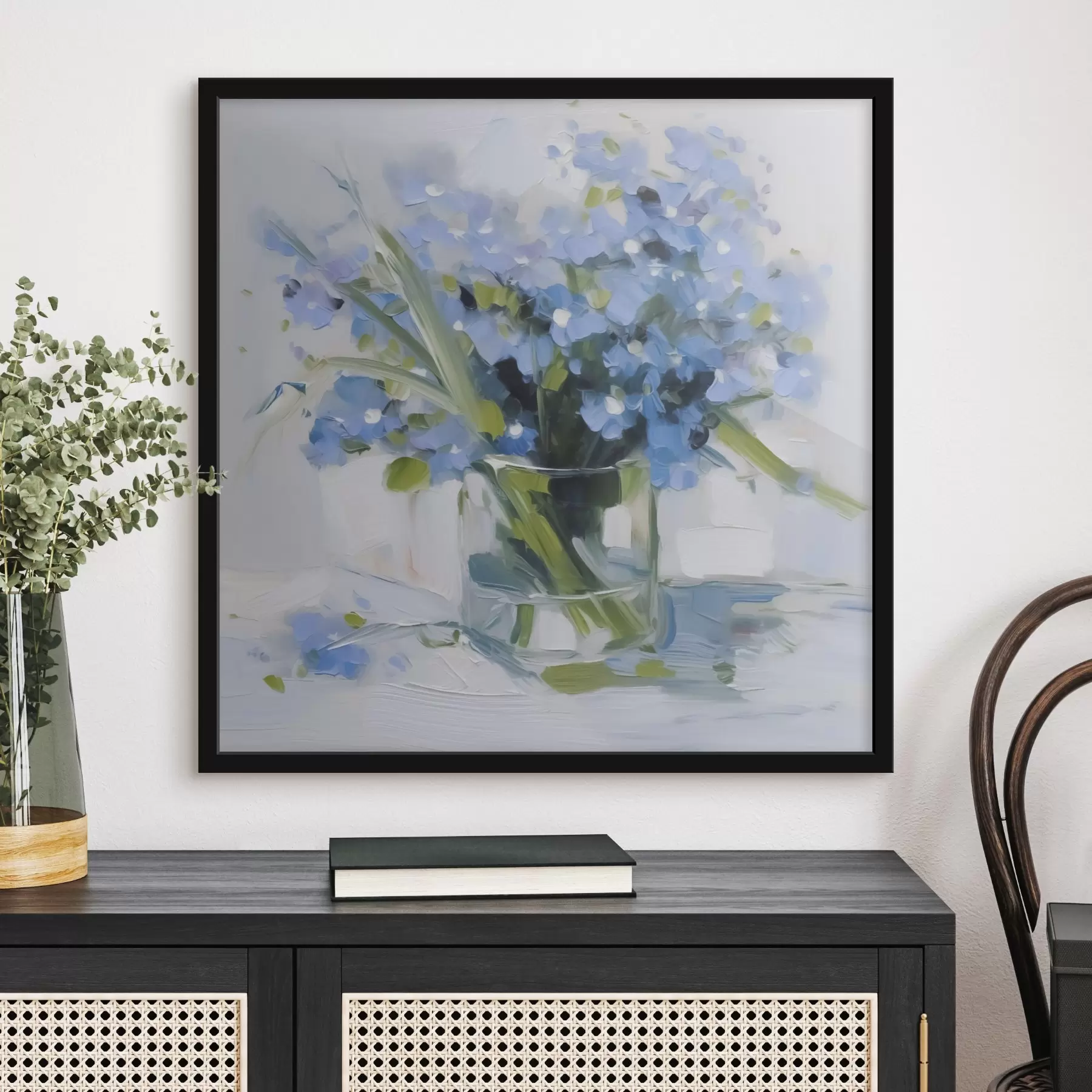 Fotobehang Delicate bloemen in een glazen vaas f45773