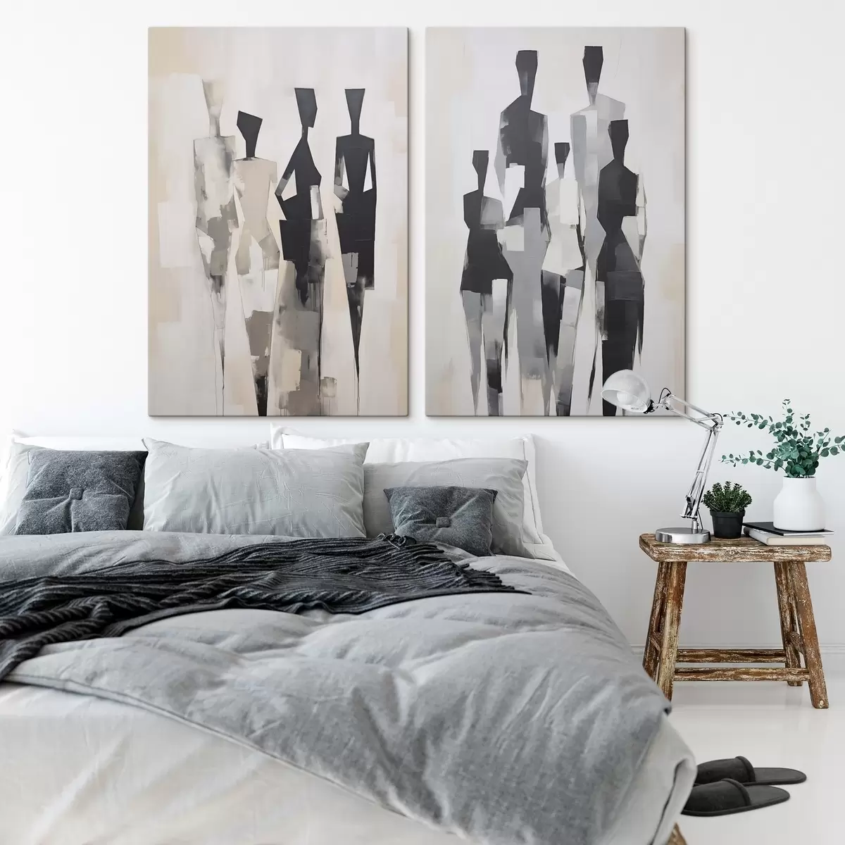  Schilderijen Abstracte silhouetten van mensen m00722