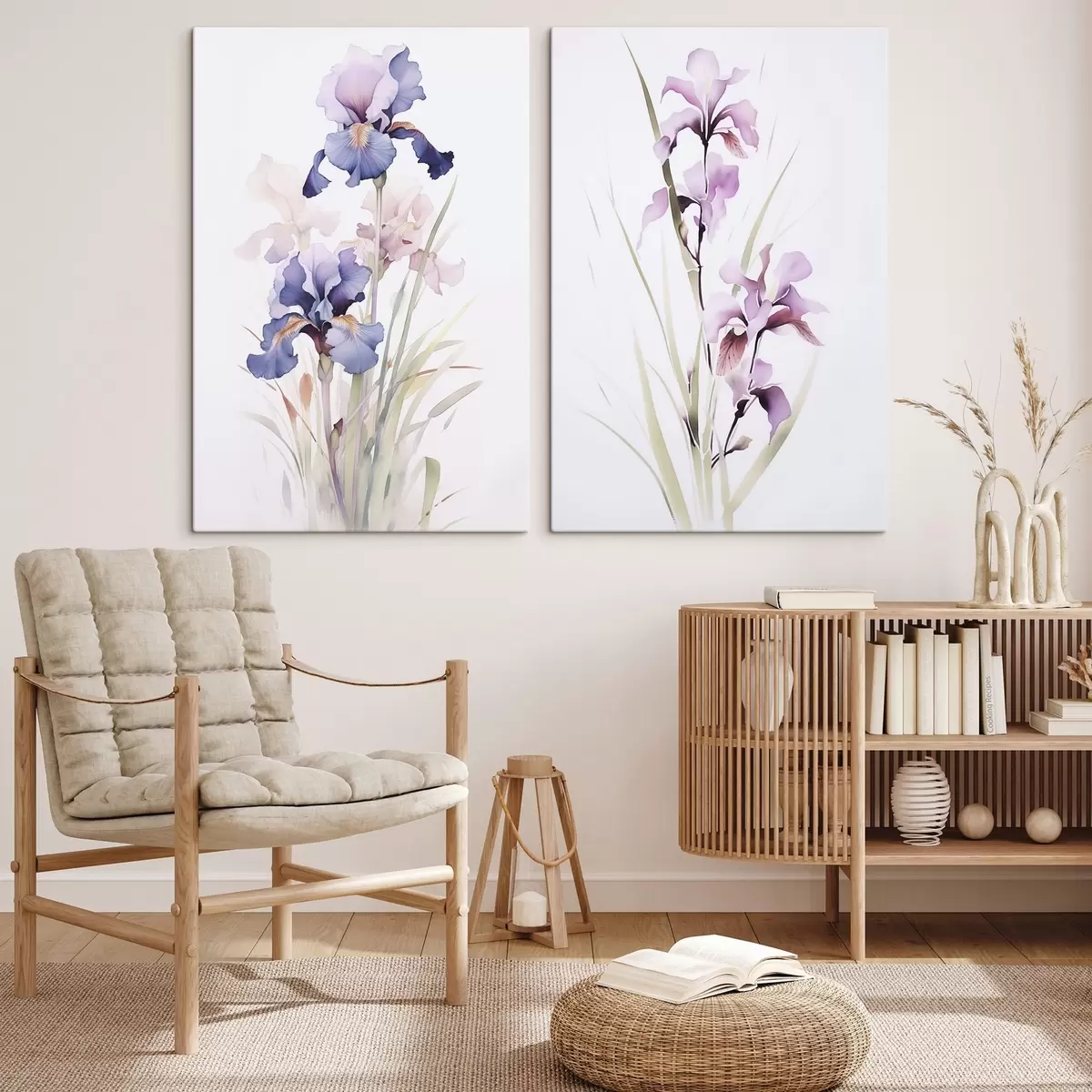  Schilderijen Irissen imitatie van aquarel m00724