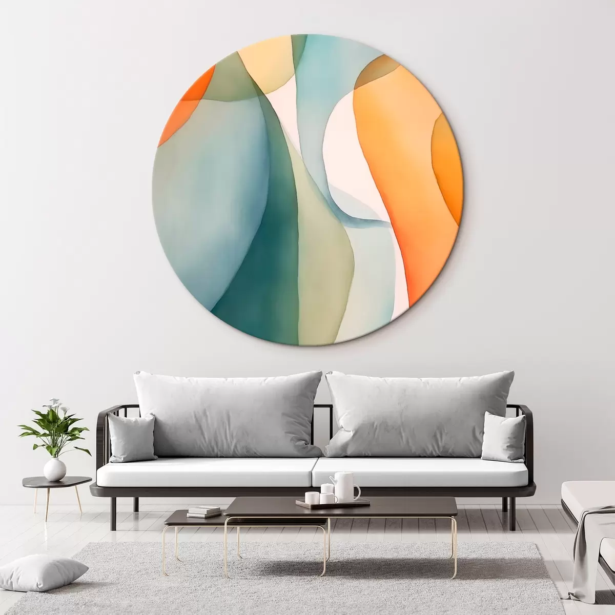 Ronde schilderijen Abstracte golven r45786