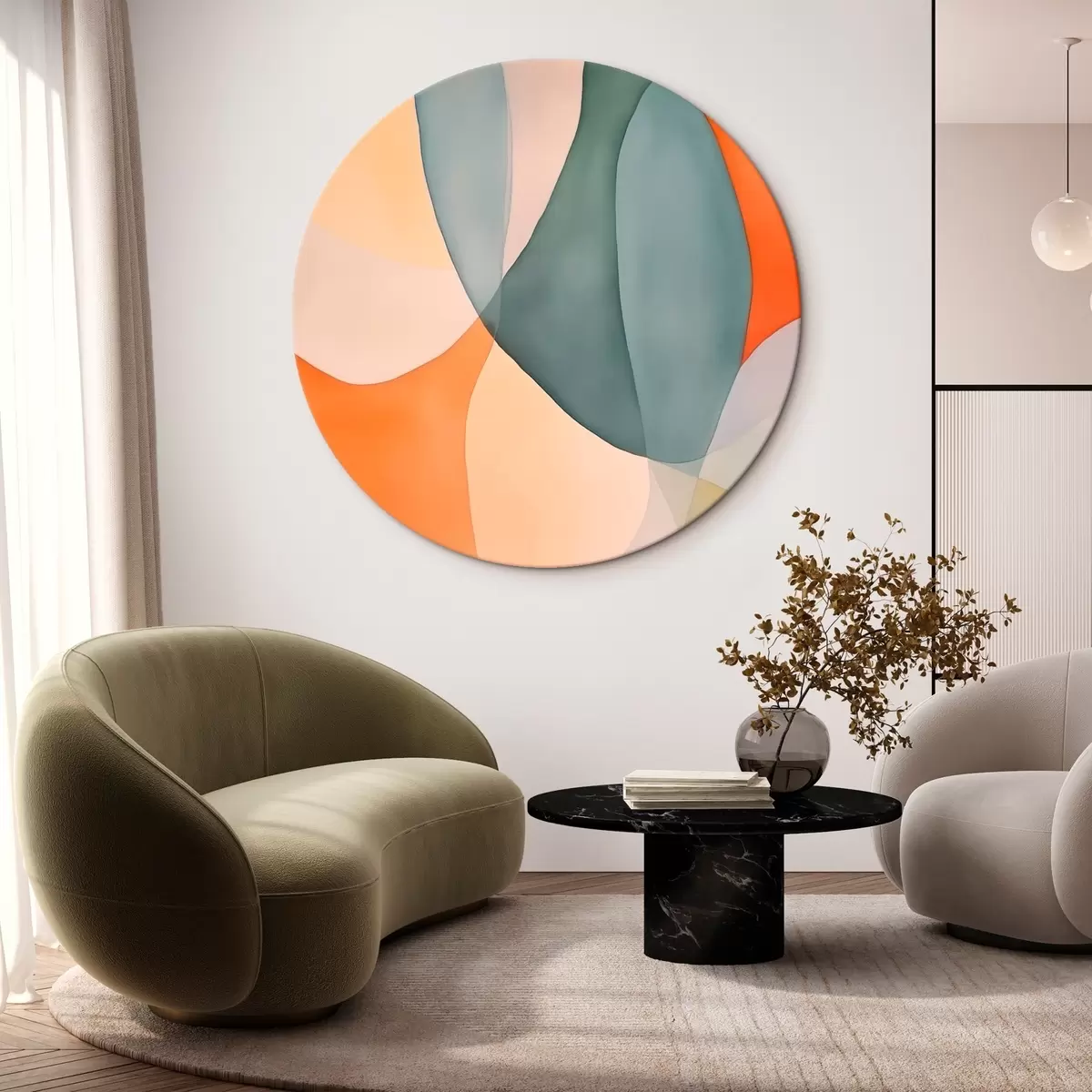 Ronde schilderijen Abstracte golven r45787