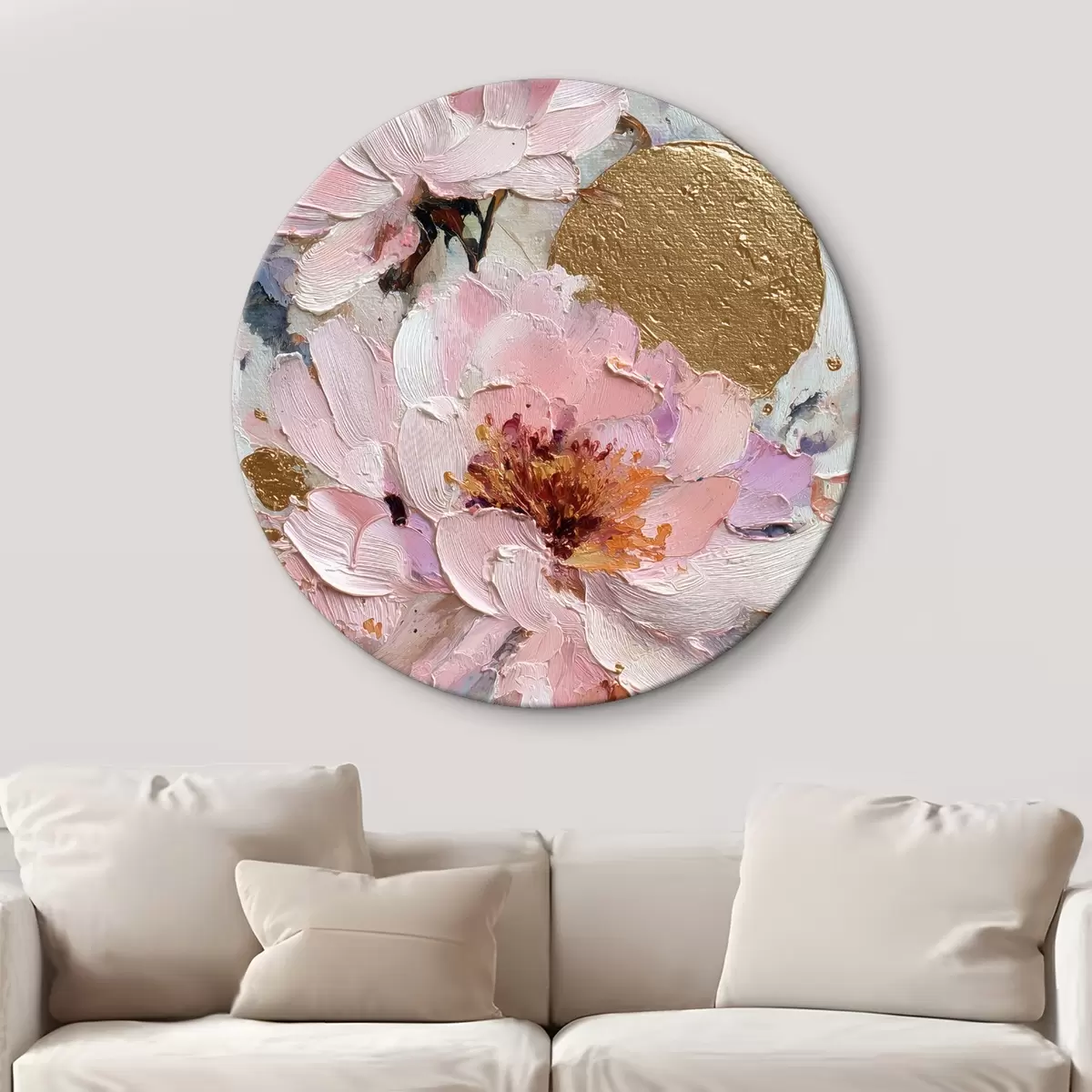 Ronde schilderijen Bloemcompositie: abstracte bloemen r45250