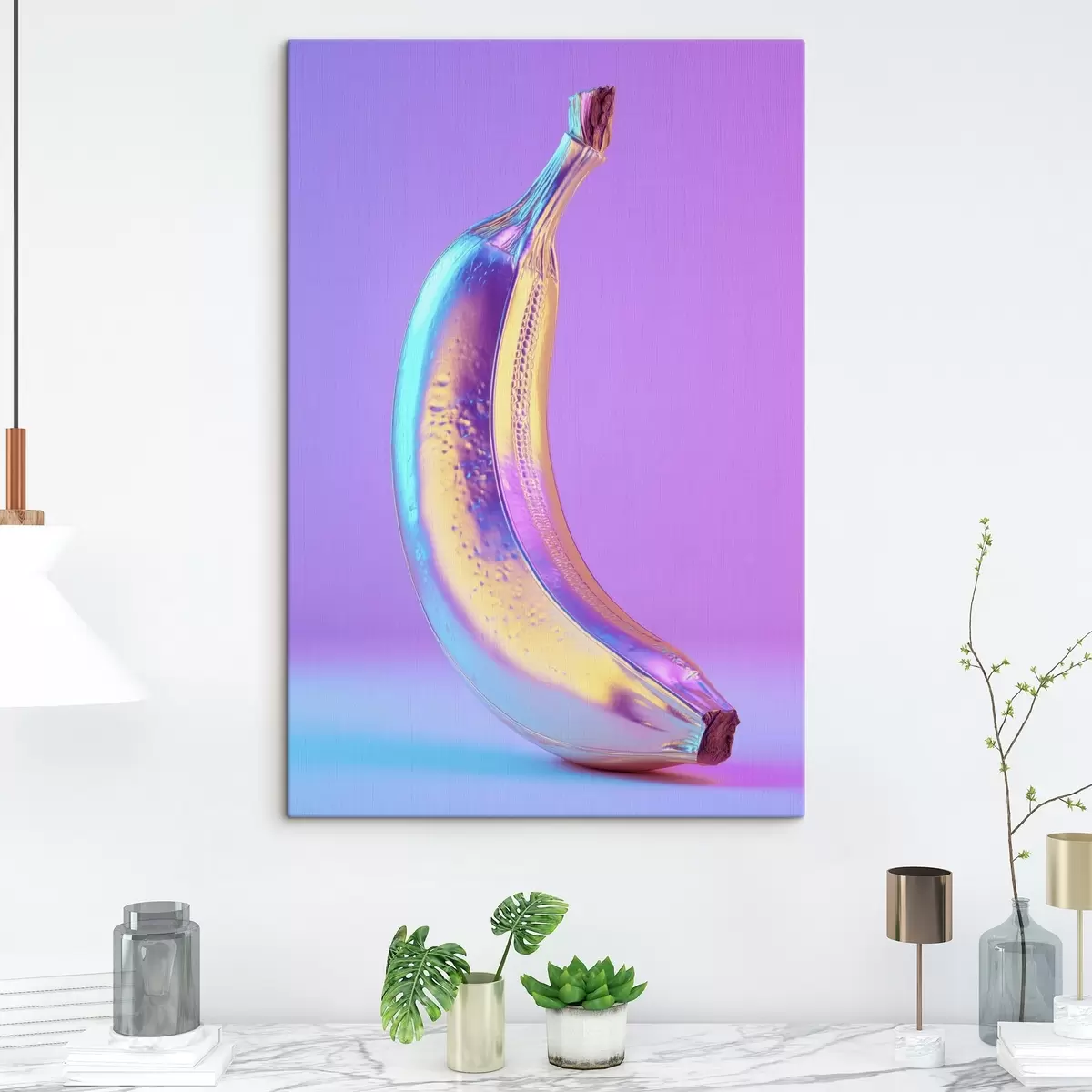  Schilderijen heldere glanzende banaan in popartstijl s45728