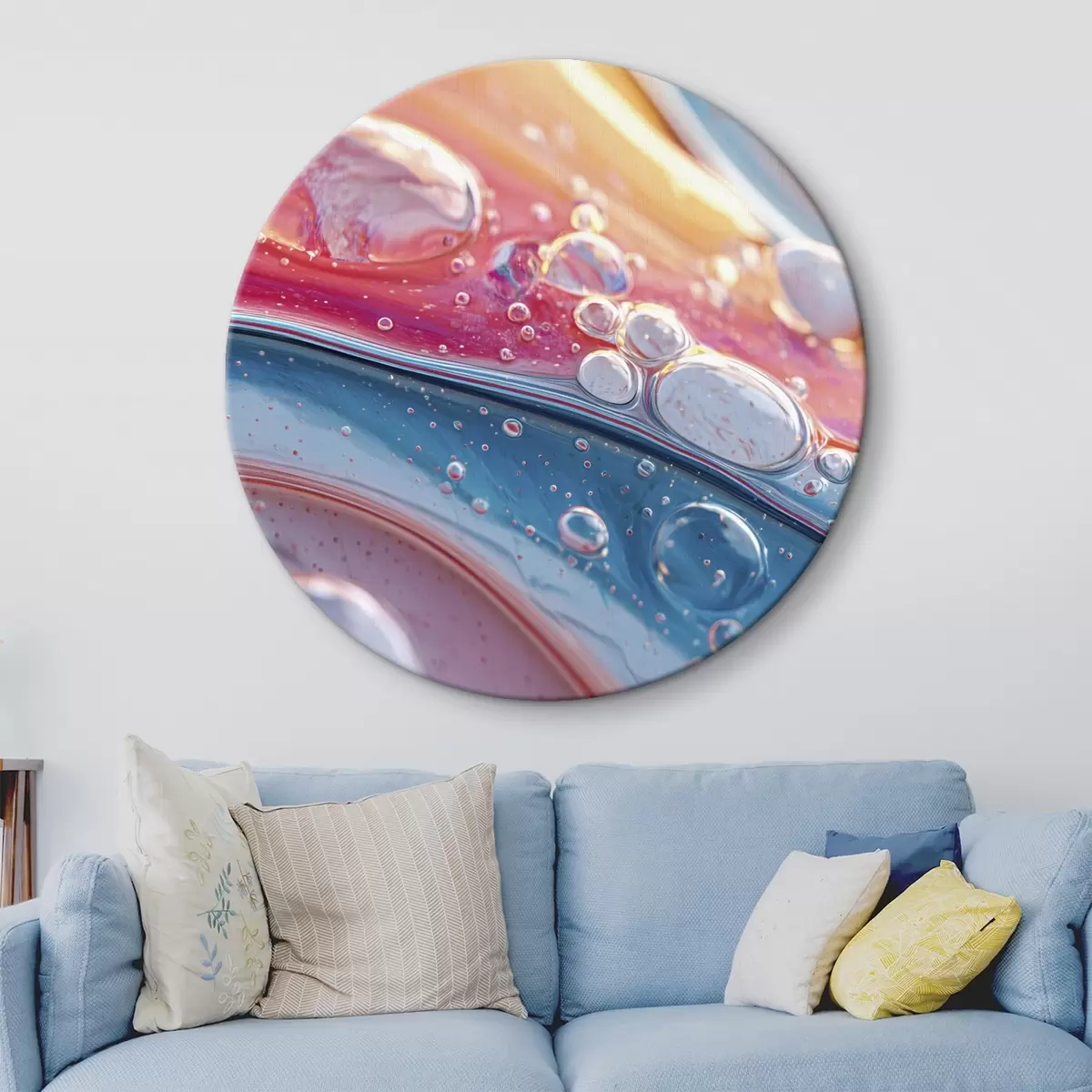 Ronde schilderijen veelkleurige golven met bubbels r45707