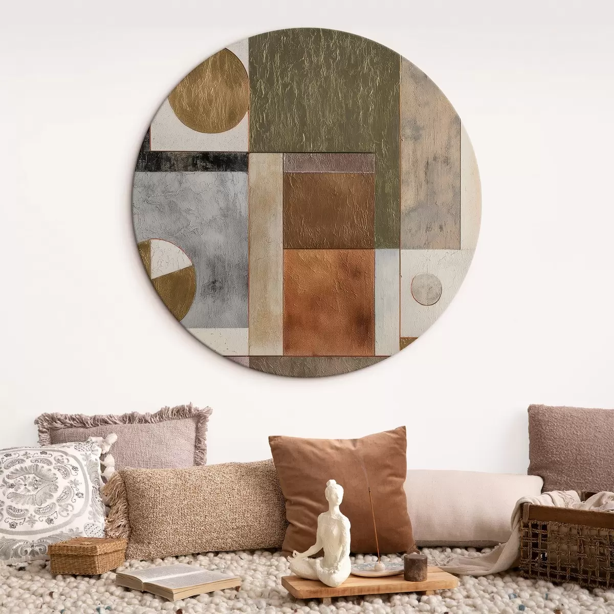 Ronde schilderijen abstracte moderne geometrie r45729