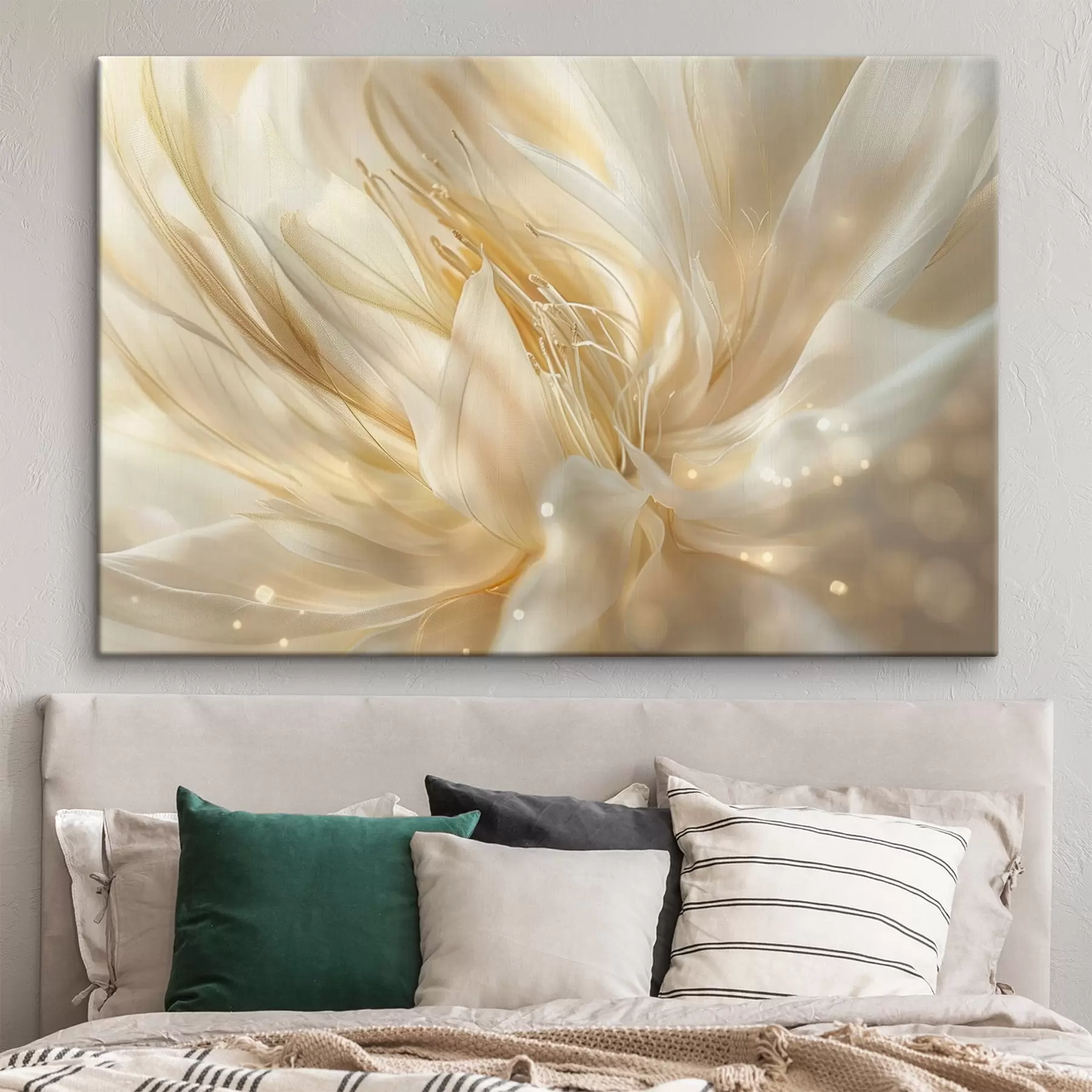  Schilderijen Lichte abstracte bloem in geeloranje gloed s45819