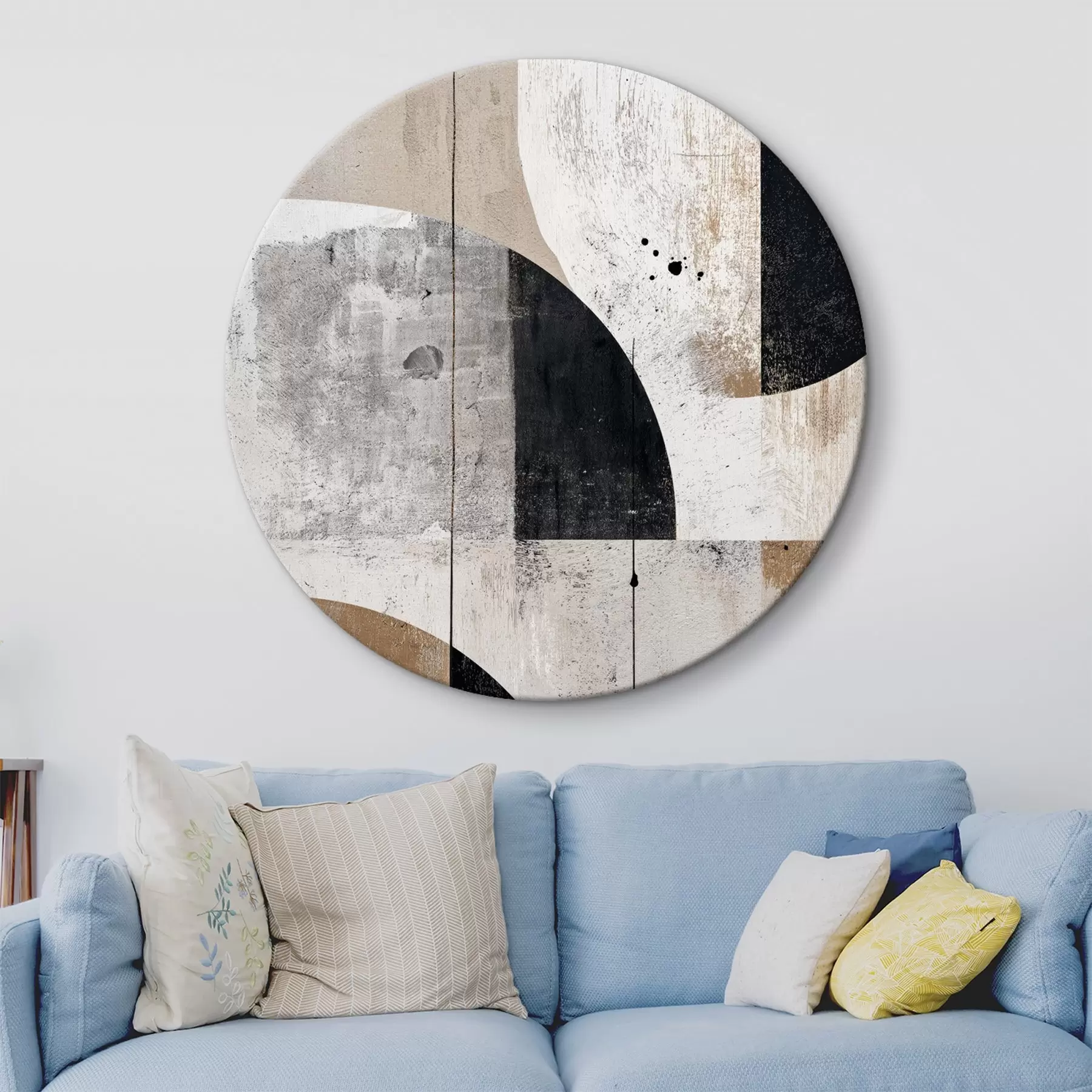  Schilderijen Geometrische vormen in grijze en beige tinten r45812