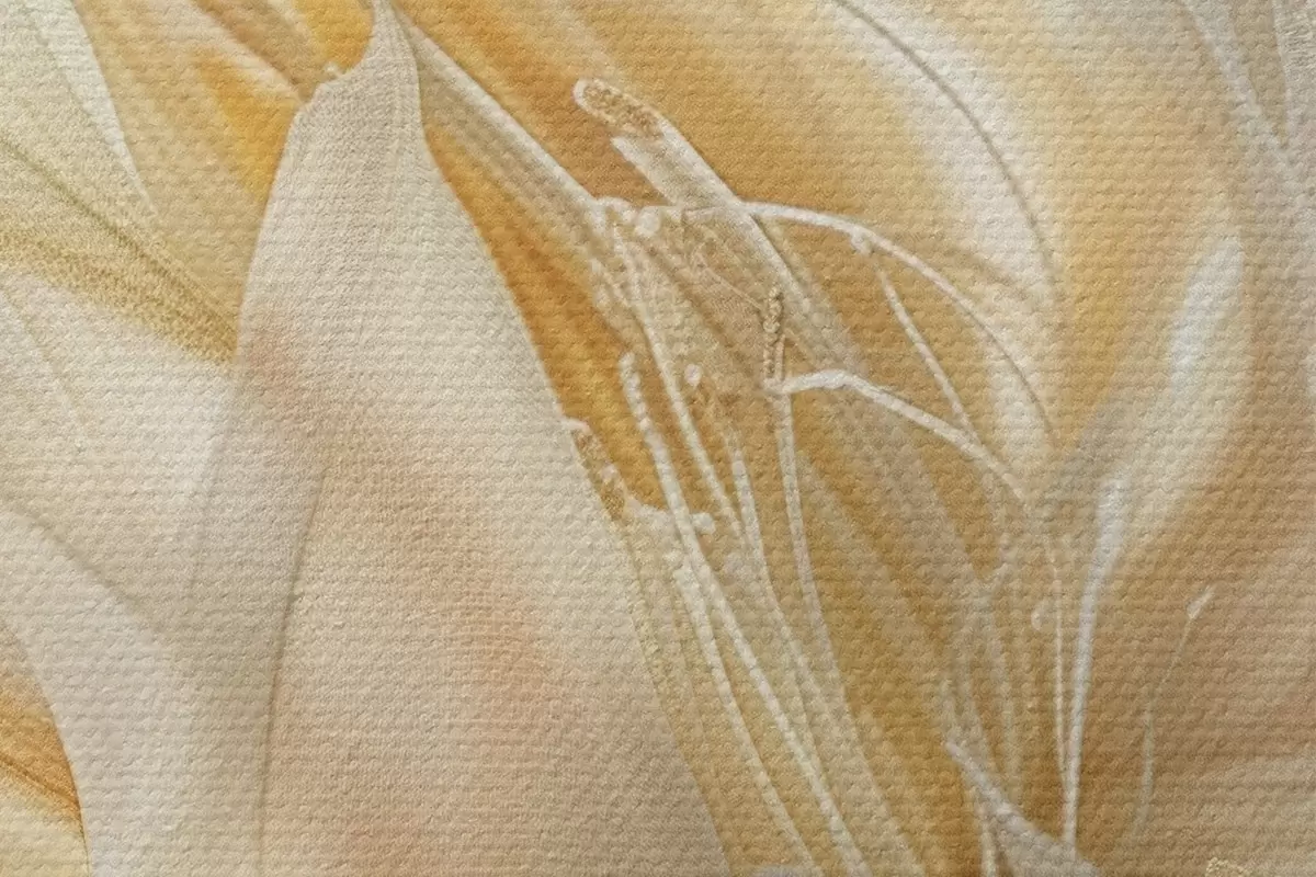 Ronde schilderijen Lichte abstracte bloem in geeloranje gloed r45819