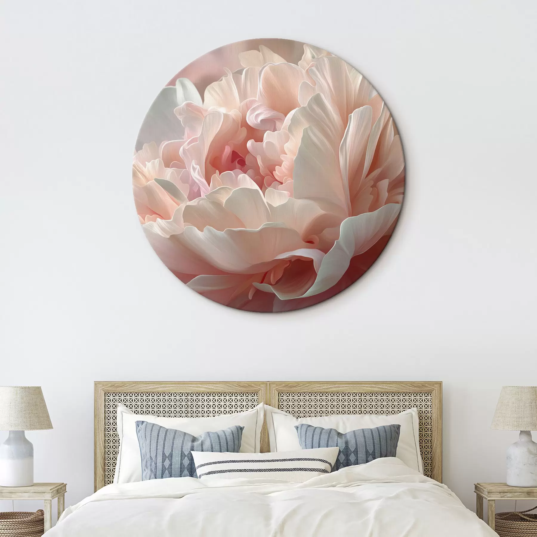  Schilderijen Bloeiende pioenroos in roze en beige tinten r45825