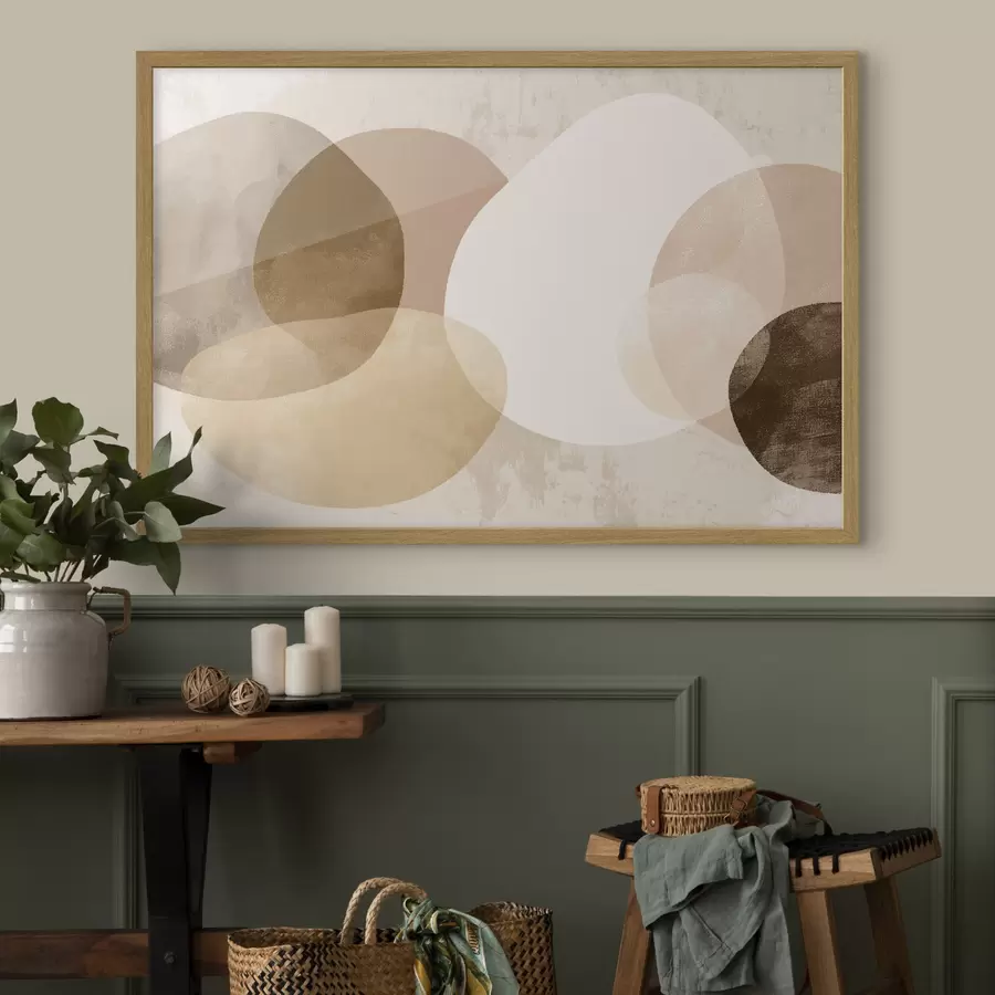 Fotobehang Abstracte doorschijnende cirkels in een warm kleurenpalet f45803