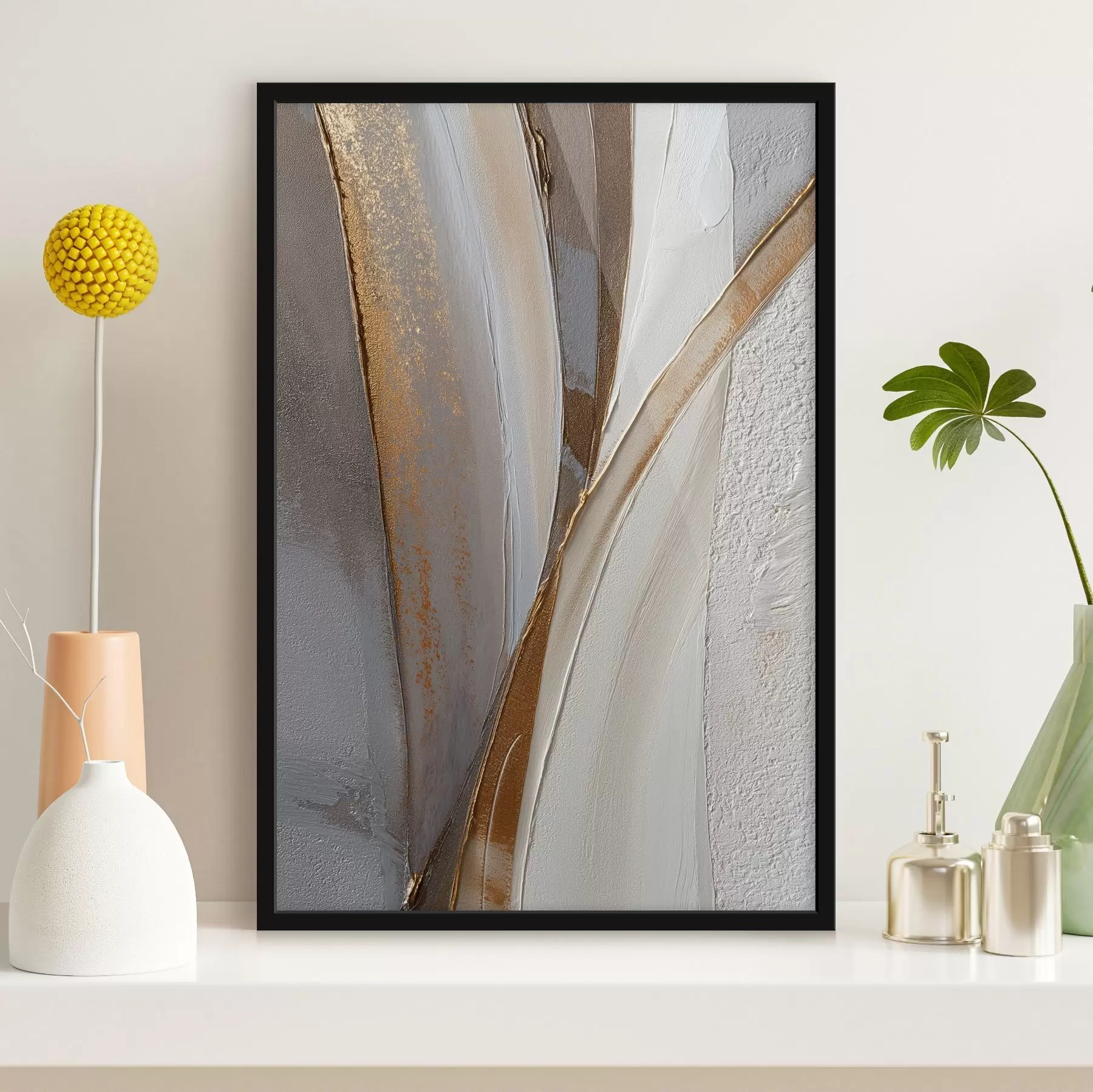 Fotobehang Getextureerde abstracte lijnen met gele en oranje glitters f45810