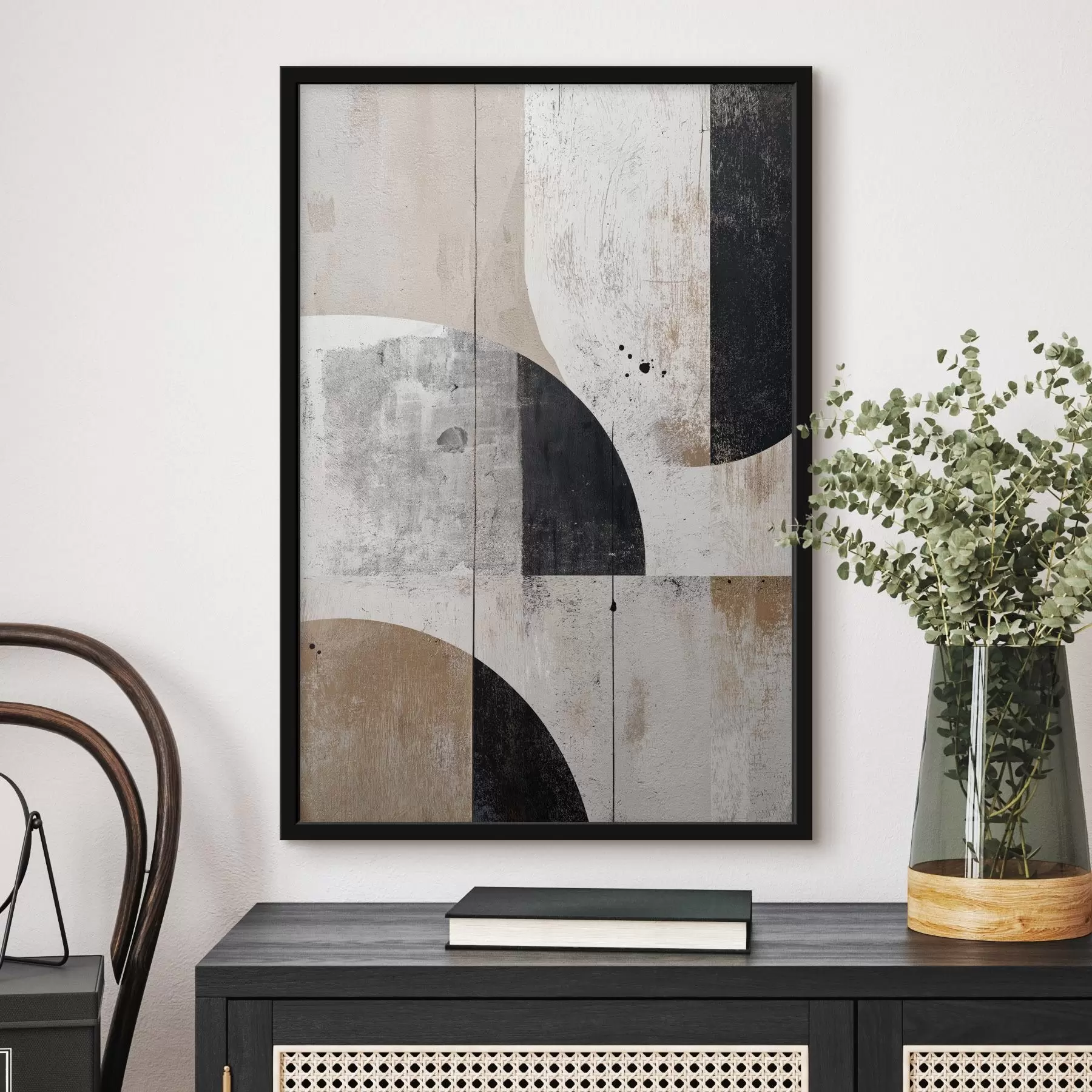 Fotobehang Geometrische vormen in grijze en beige tinten f45812