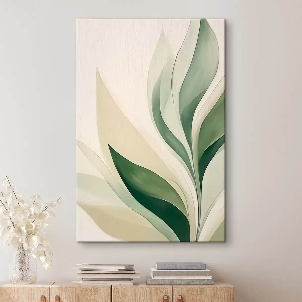 Schilderijen Abstracte groene bladeren s45831