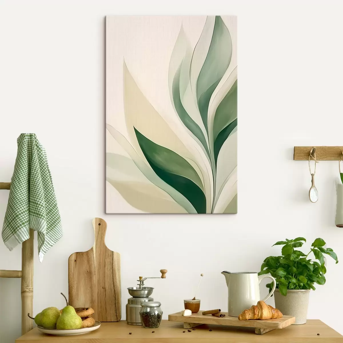  Schilderijen Abstracte groene bladeren s45831
