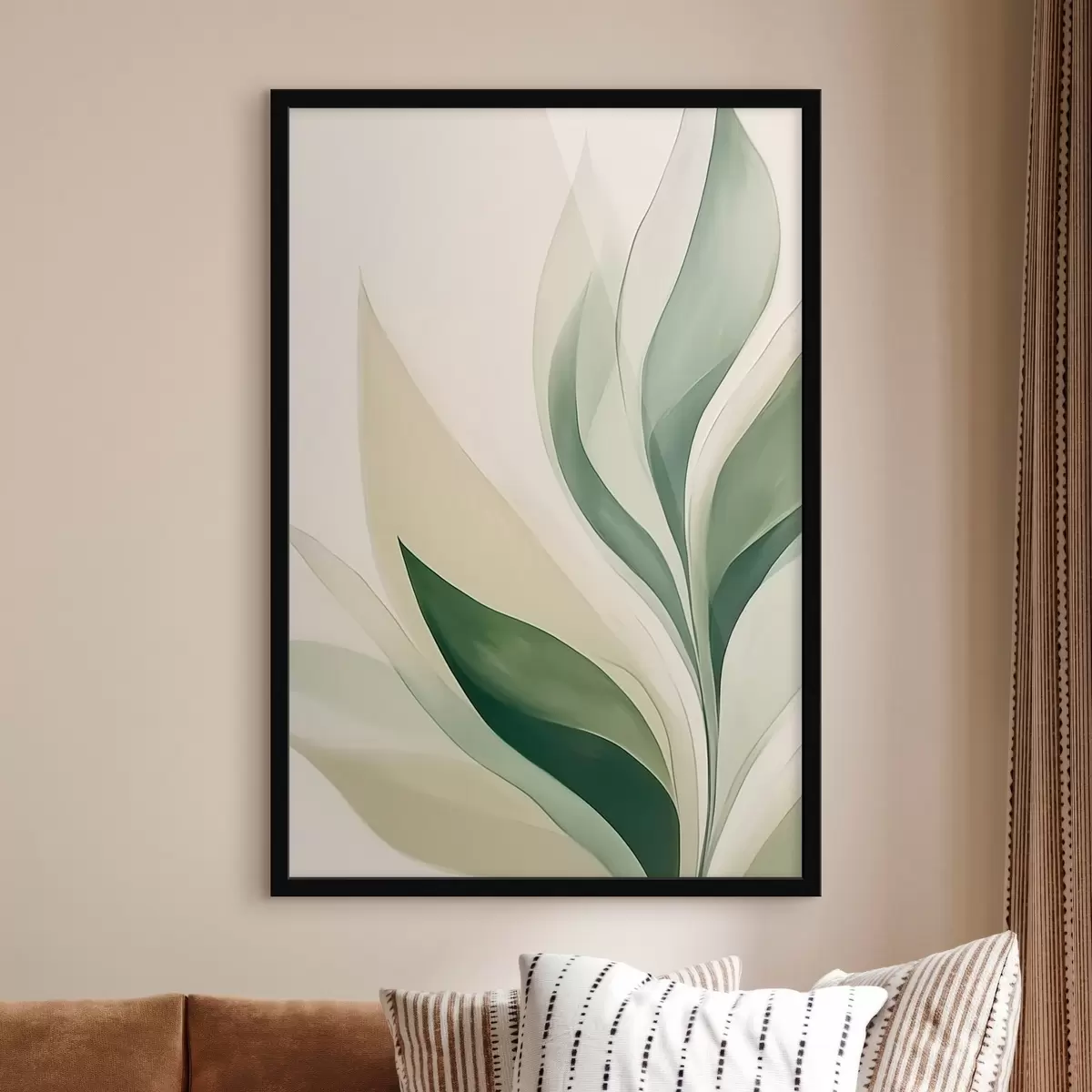 Poster Abstracte groene bladeren f45831