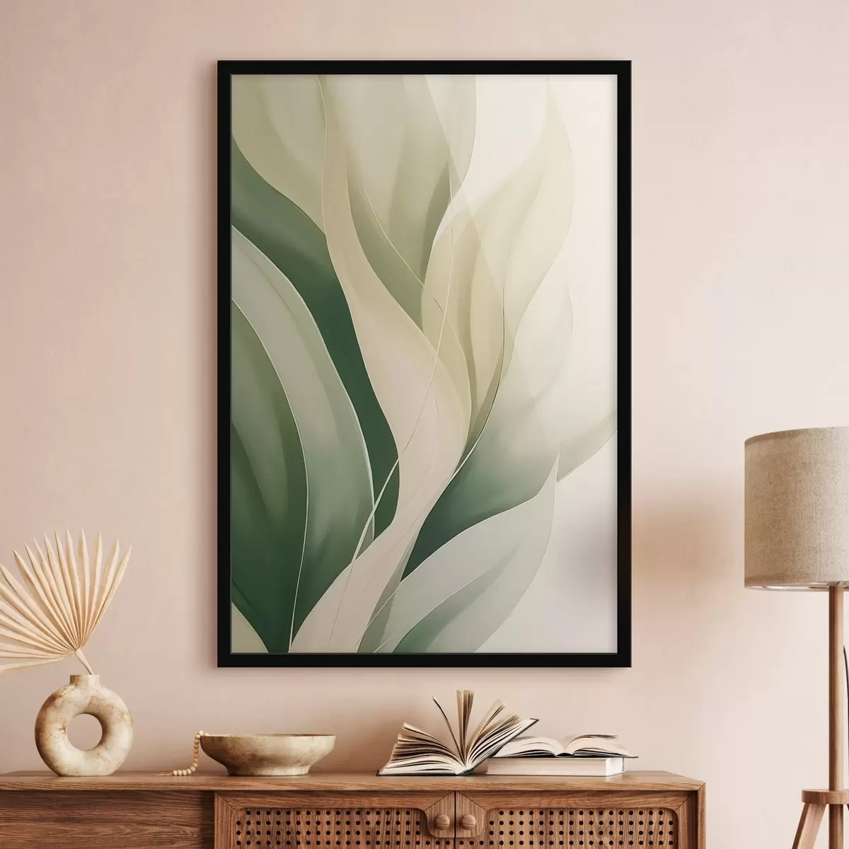 Poster Abstracte groene bladeren f45832