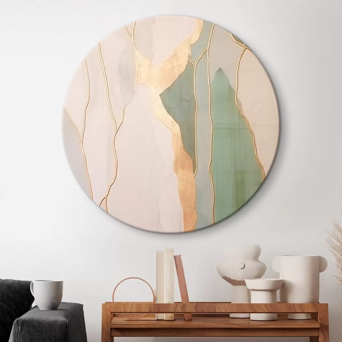 Ronde schilderijen Abstracte lijnen r45829