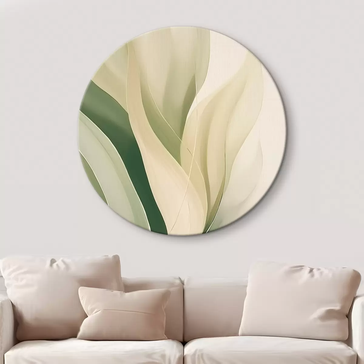 Ronde schilderijen Abstracte groene bladeren r45832
