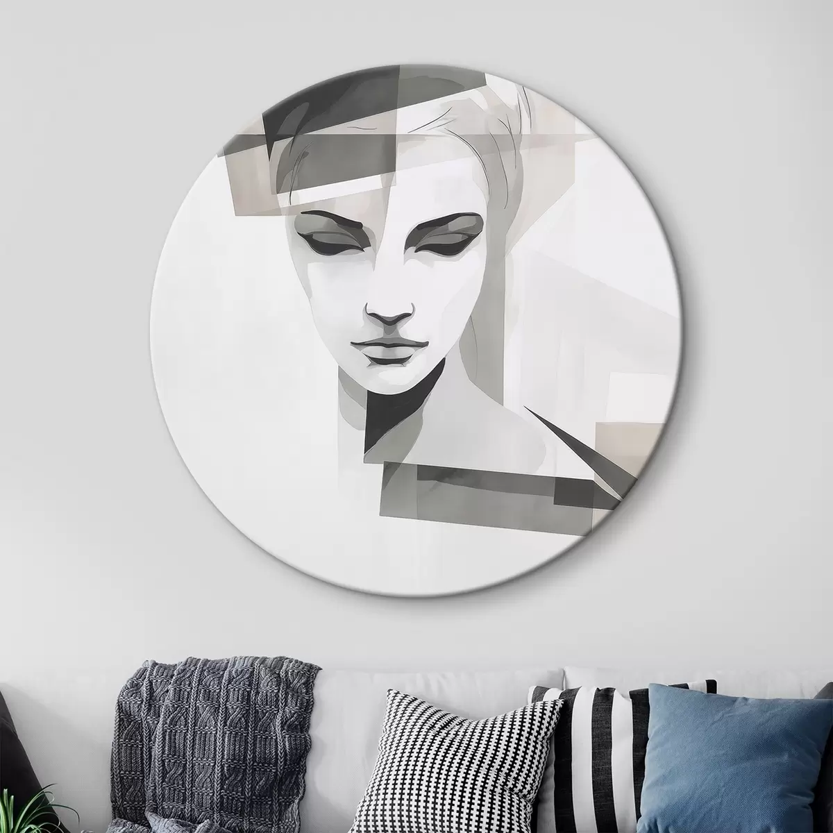 Ronde schilderijen Abstract portret r45917