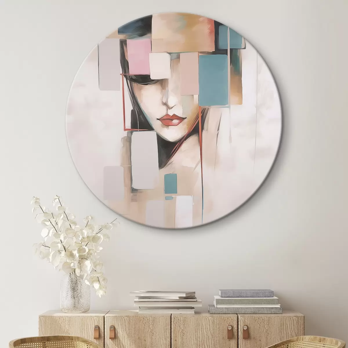 Ronde schilderijen Abstract portret imitatie van schilderij r45920