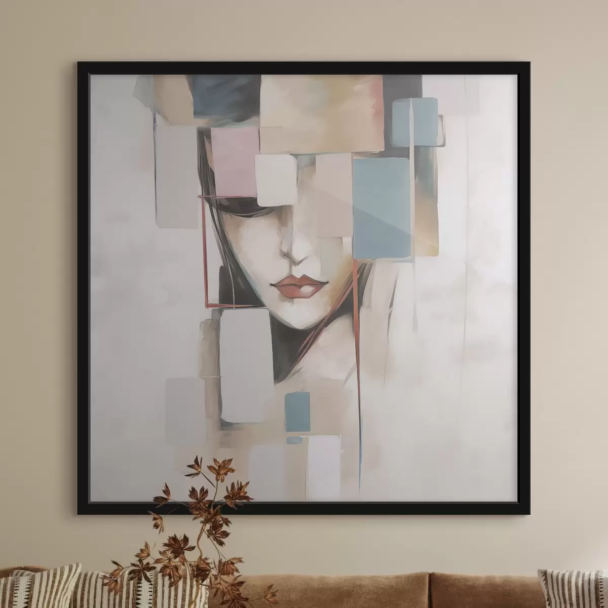 Poster Abstract portret imitatie van schilderij f45920