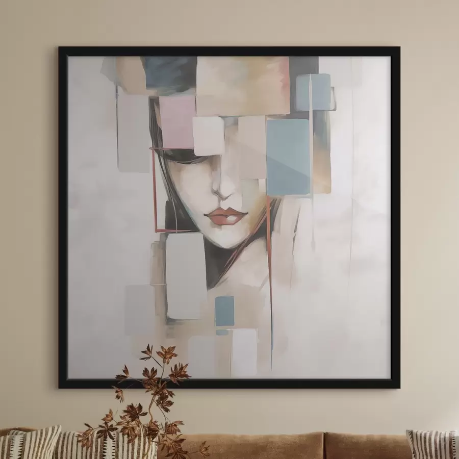 Fotobehang Abstract portret imitatie van schilderij f45920