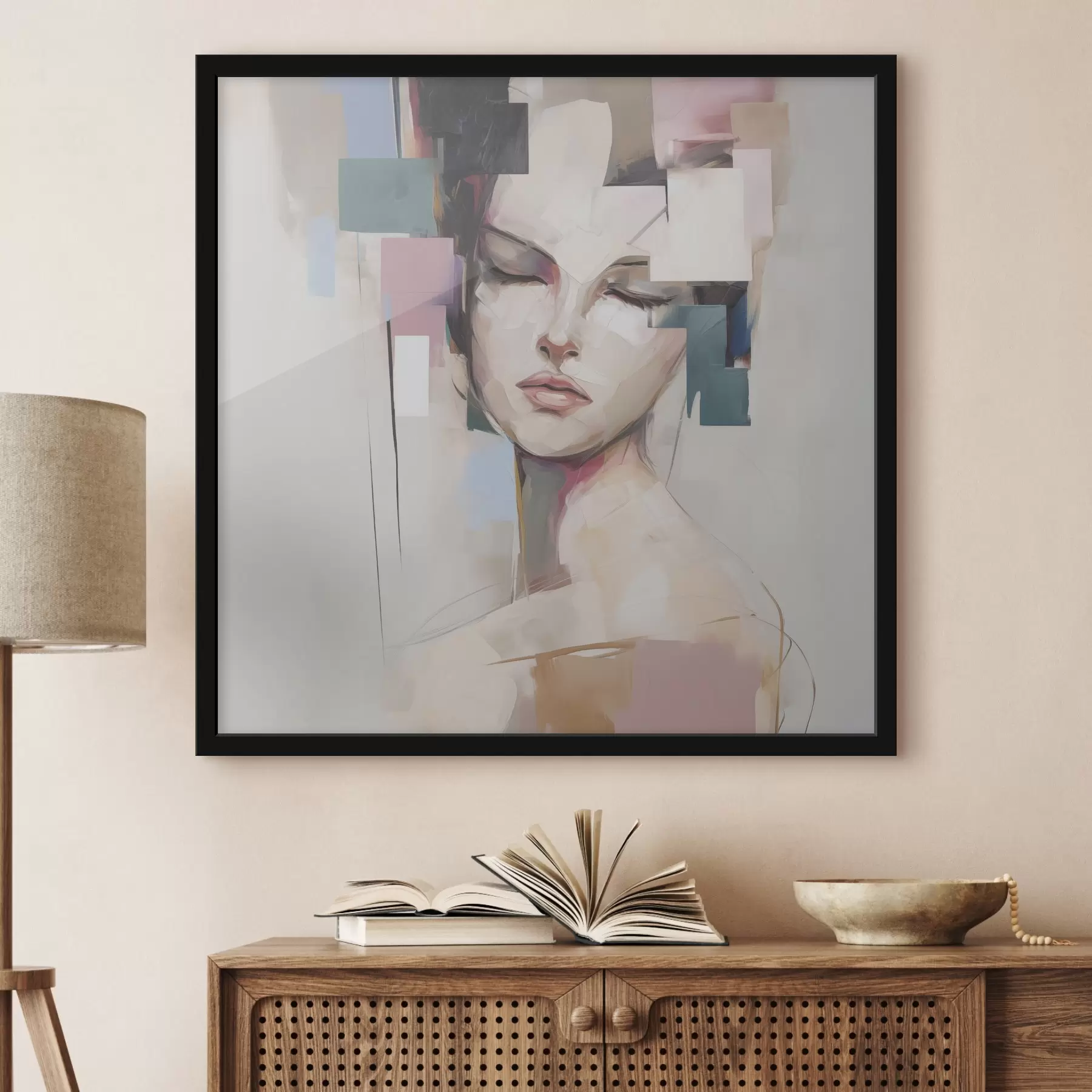 Fotobehang Abstract portret imitatie van schilderij f45921