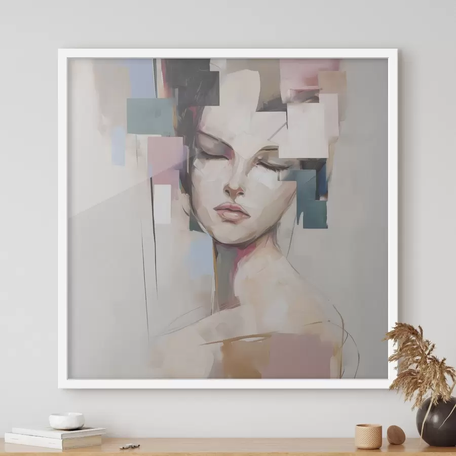 Fotobehang Abstract portret imitatie van schilderij f45921