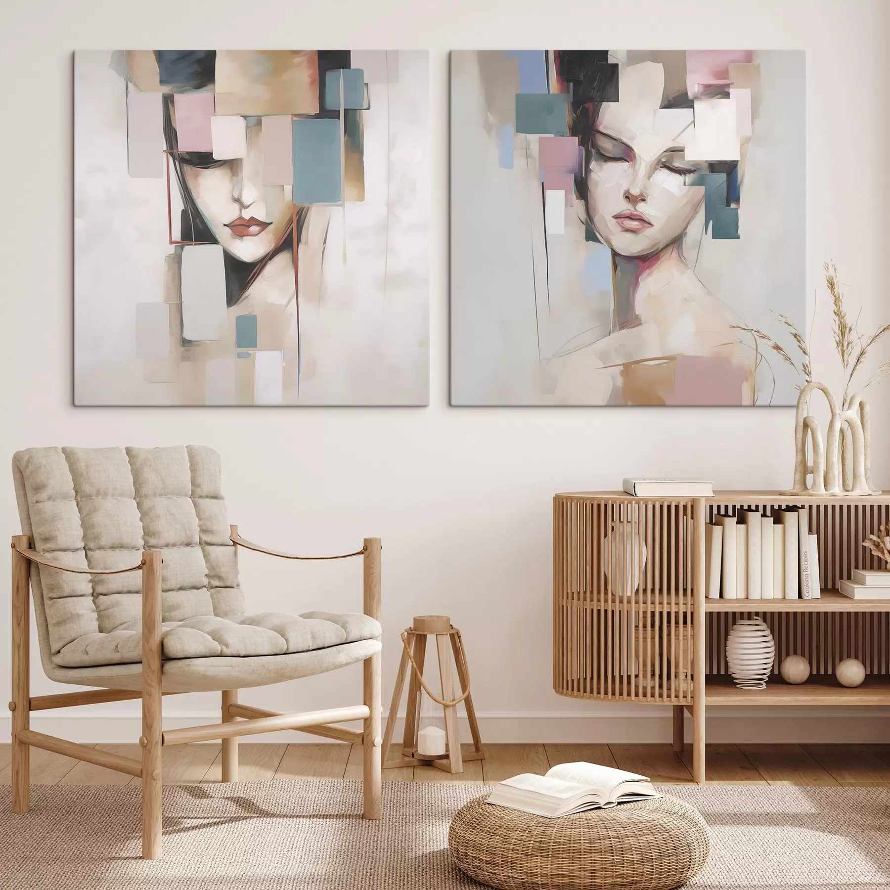  Schilderijen Abstract portret imitatie van schilderij m00755