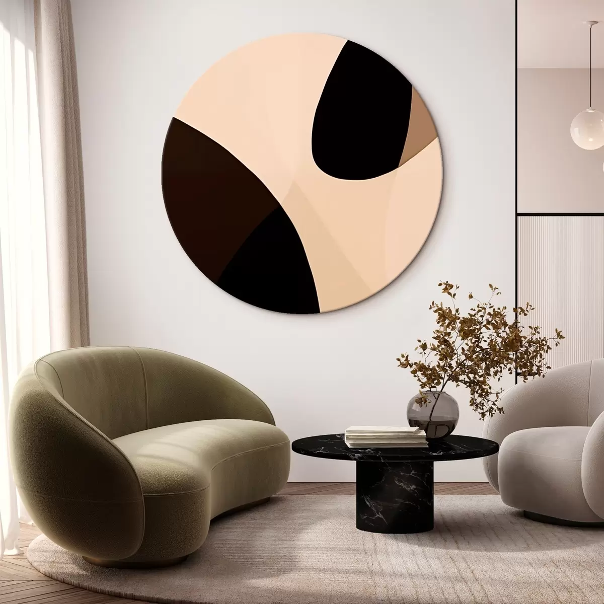 Ronde schilderijen Abstractie r45839