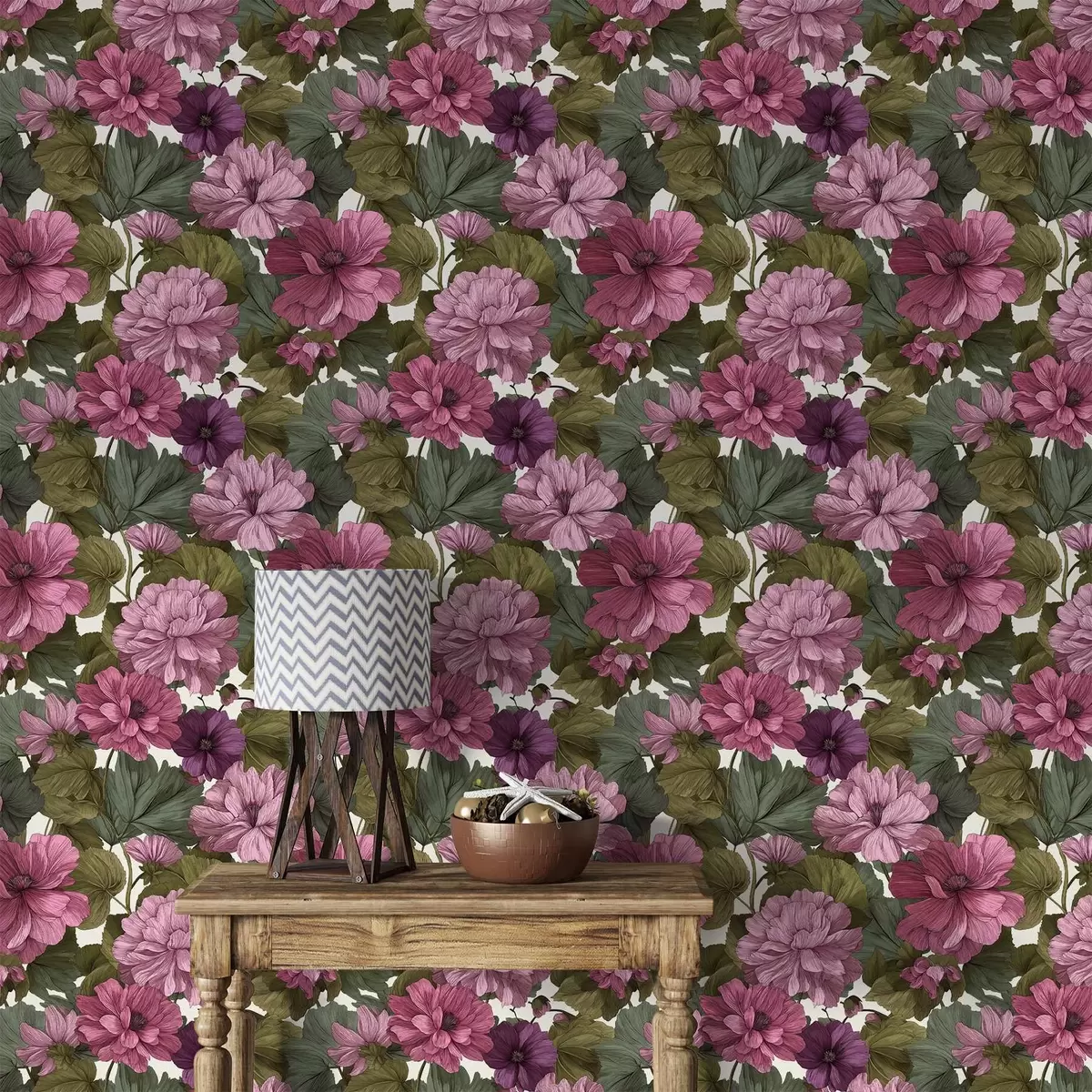 Behang Roze bloemen a00541
