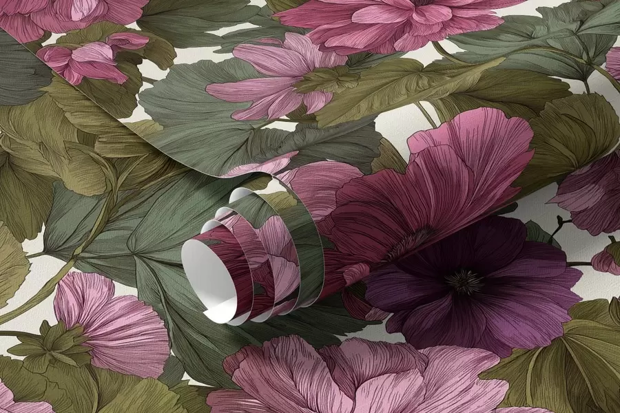 Fotobehang Roze bloemen a00541