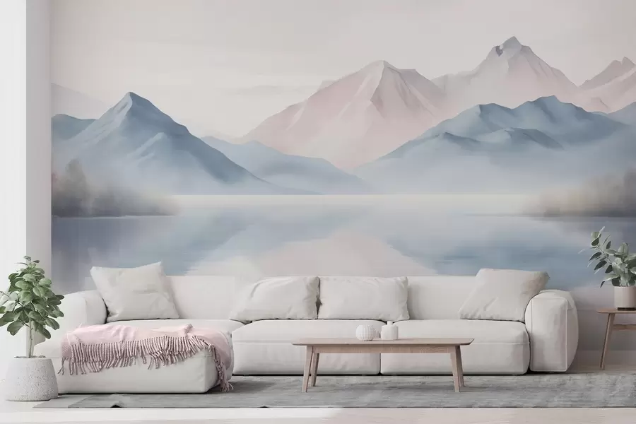Fotobehang Meer bij de bergen w04593